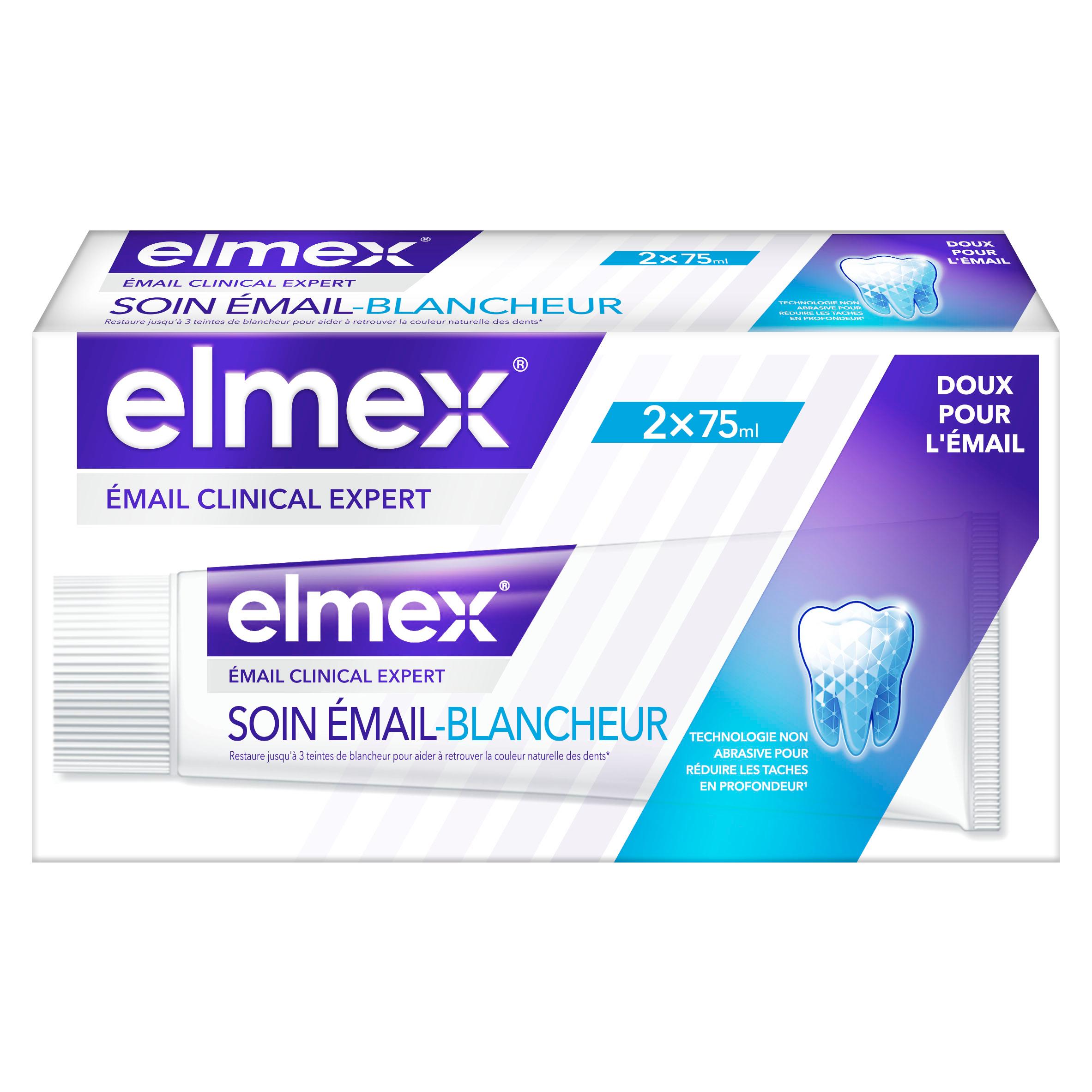 ELMEX Émail Clinical Expert Dentifrice soin émail blancheur 2x75ml