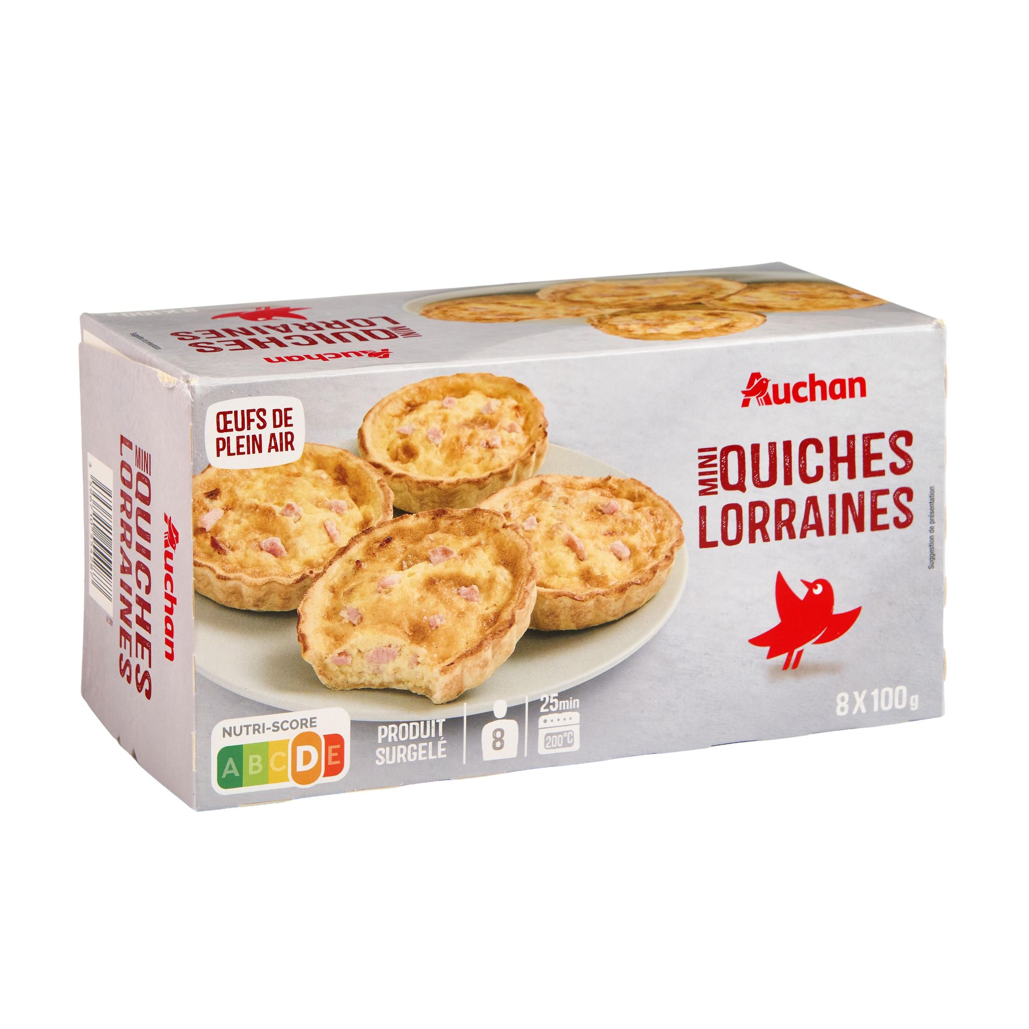 Voir la diapositive 3 : AUCHAN Quiches lorraine surgelées 8 pièces 800g
