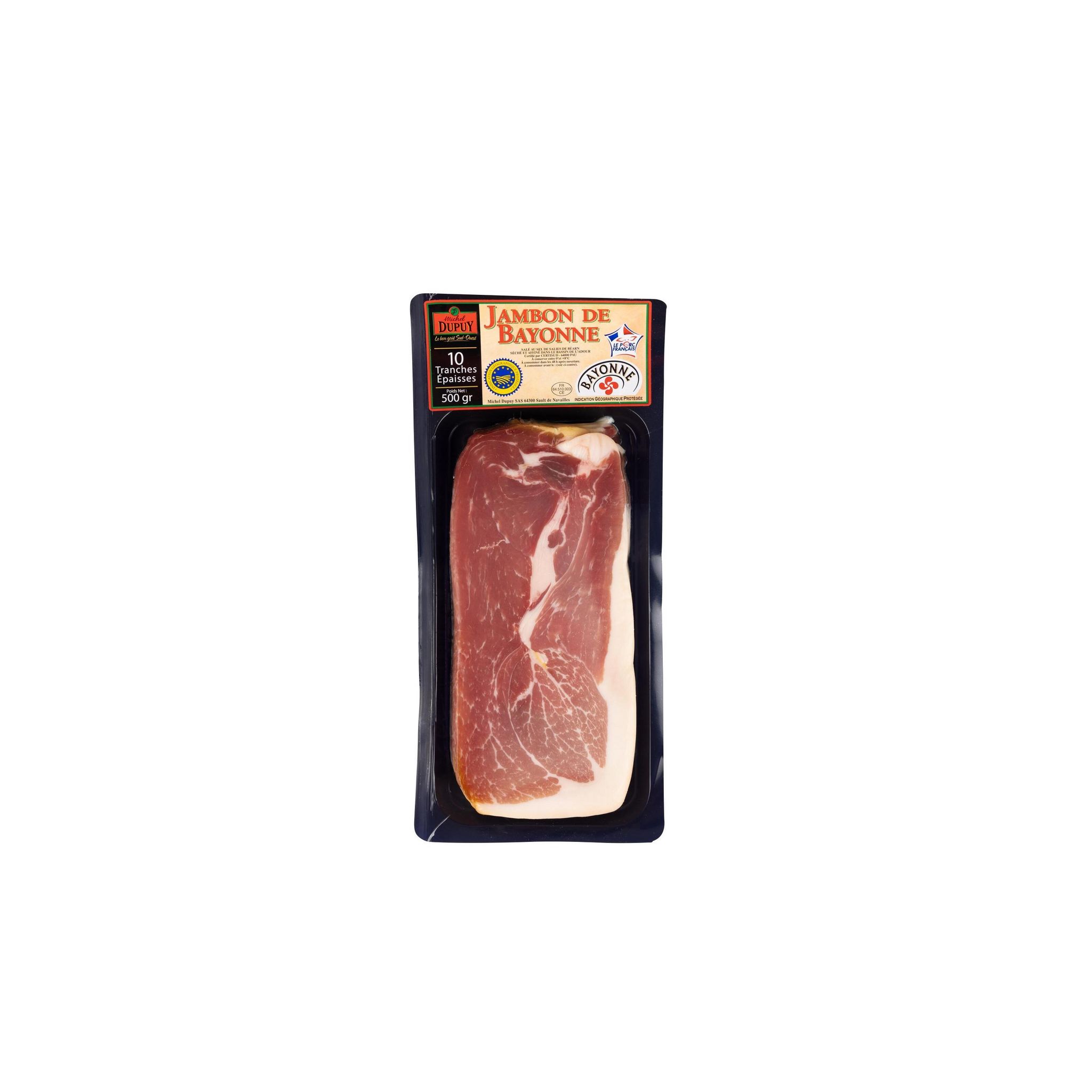 MICHEL DUPUY Jambon de bayonne igp 10 tranches épaisses 500g
