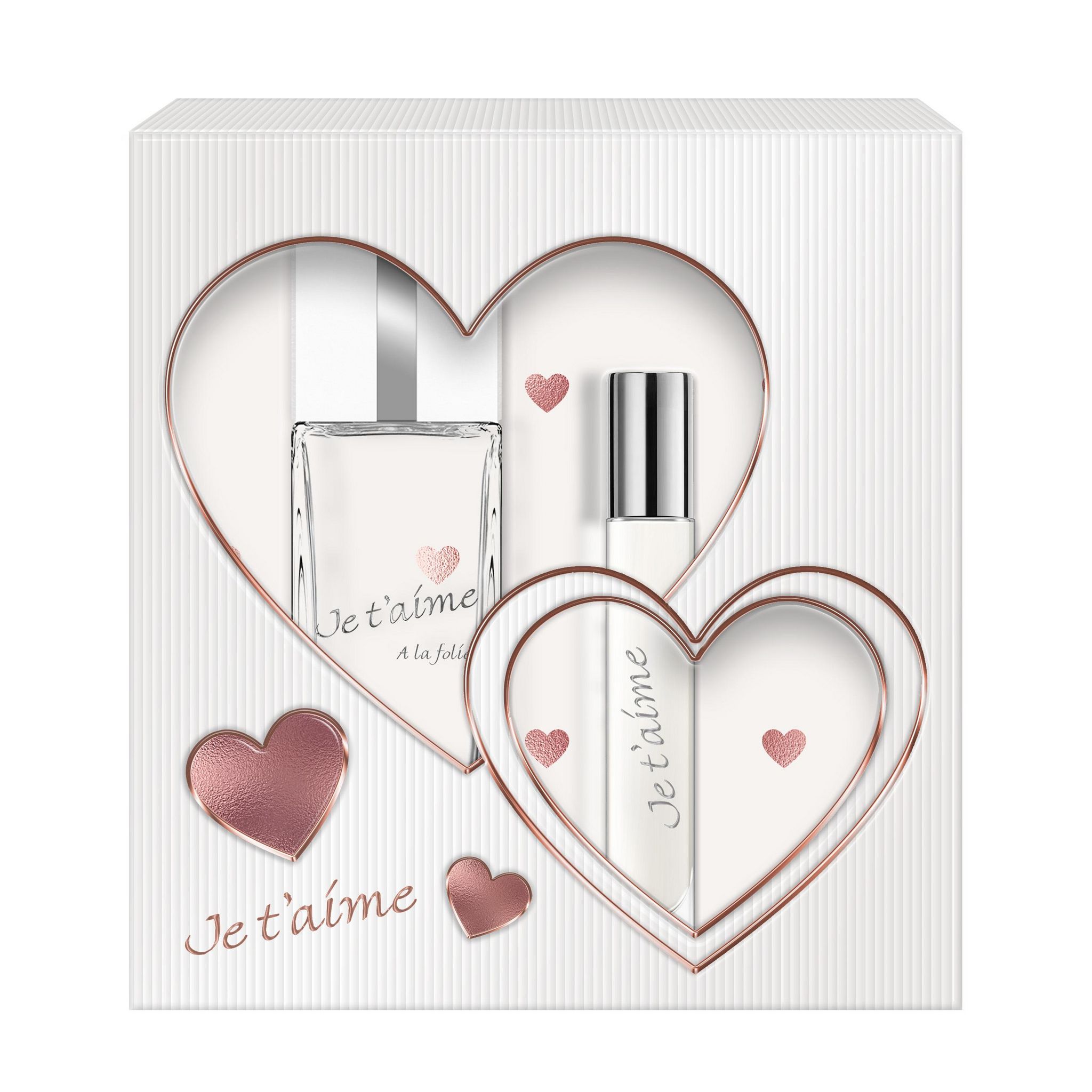 JE T'AIME Coffret à la folie 1 eau de parfum 100ml+1 vaporisateur de sac 10ml 1 coffret de 2 pièces