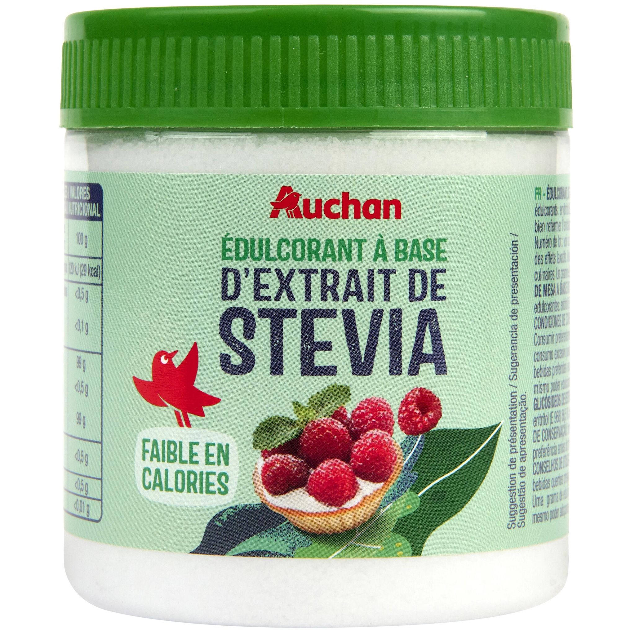 AUCHAN Édulcorant à base d'extrait de stévia 200g