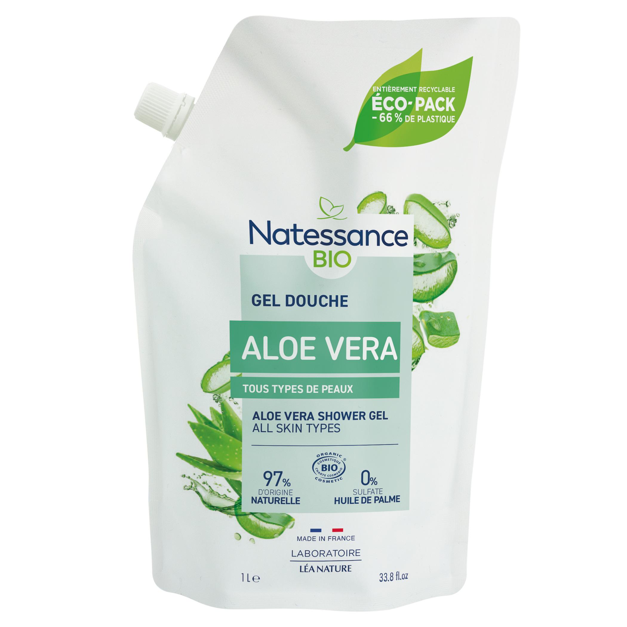 NATESSANCE Ecopack gel douche aloe vera bio 1l