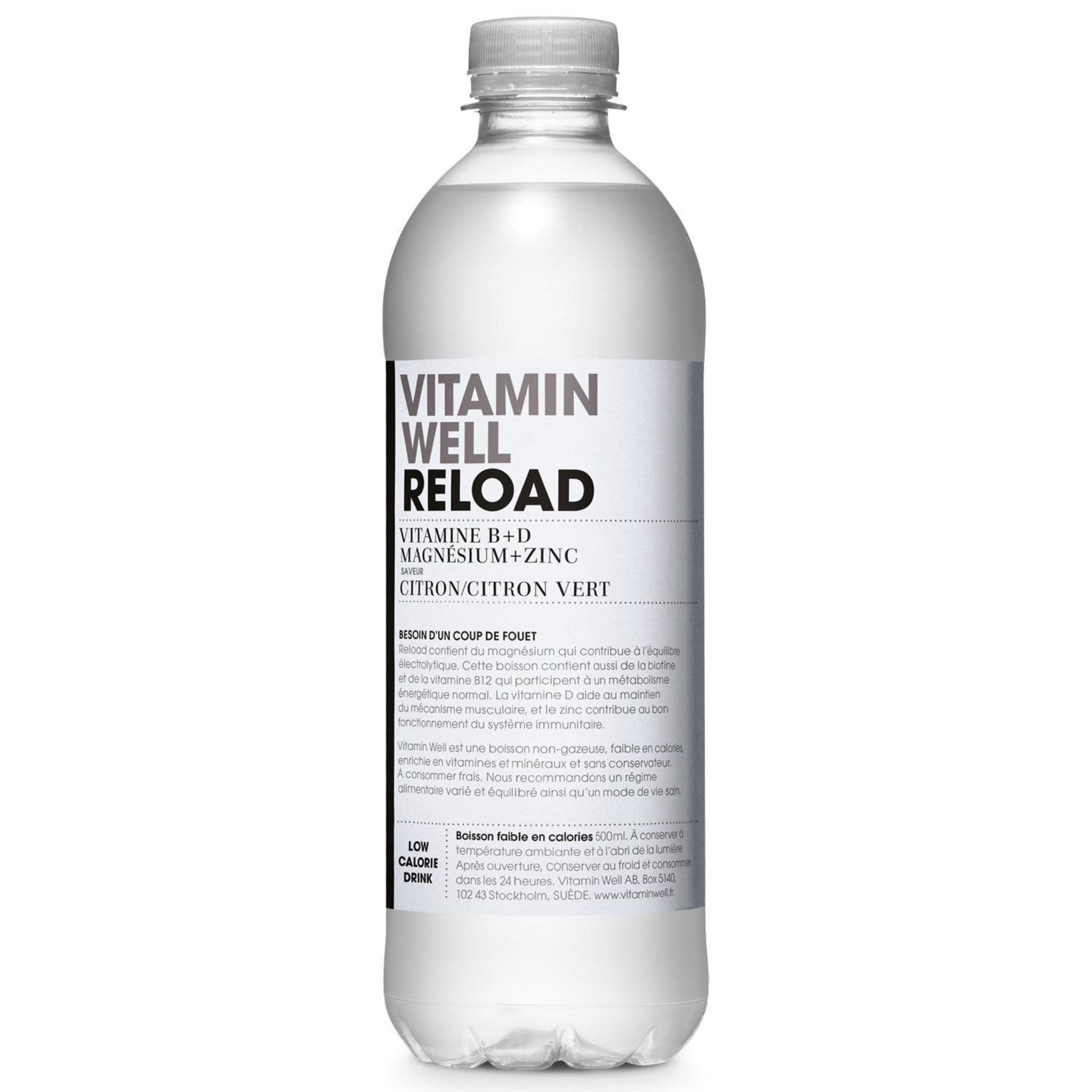 VITAMIN WELL Boisson vitaminée Reload saveur citron citron vert 50cl