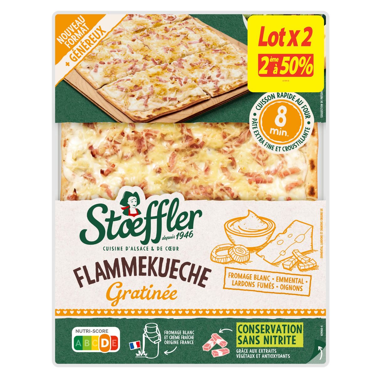 STOEFFLER Flammekueche emmental Le 2ème à 50% 2x380g