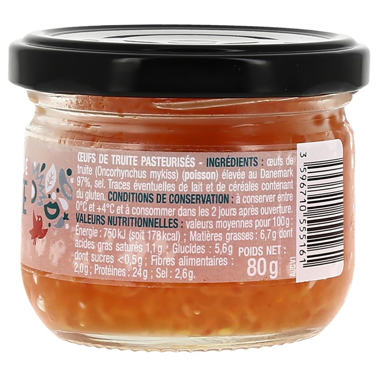 AUCHAN Oeufs de truite 80g