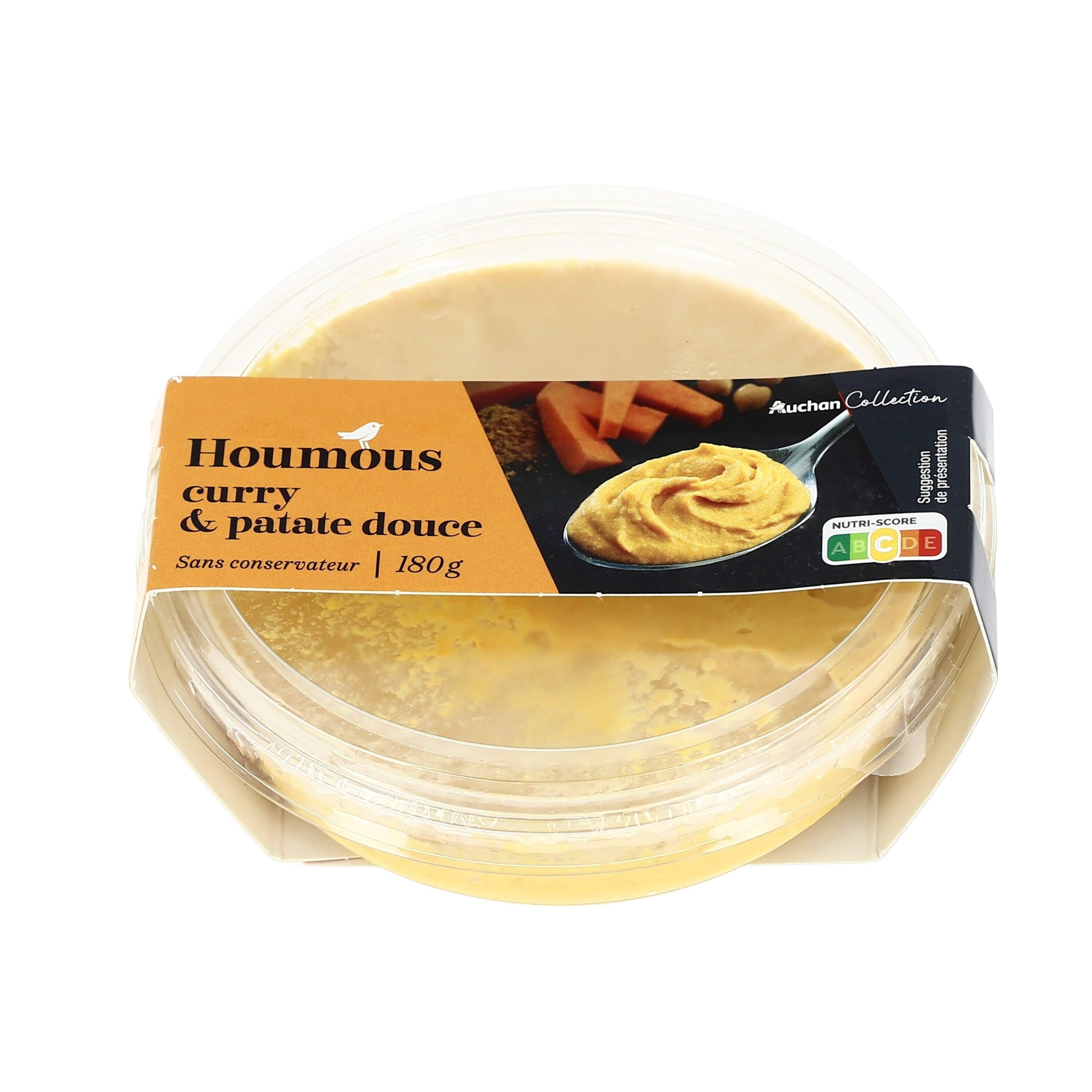Voir la diapositive 2 : AUCHAN COLLECTION Houmous curry et patate douce 180g