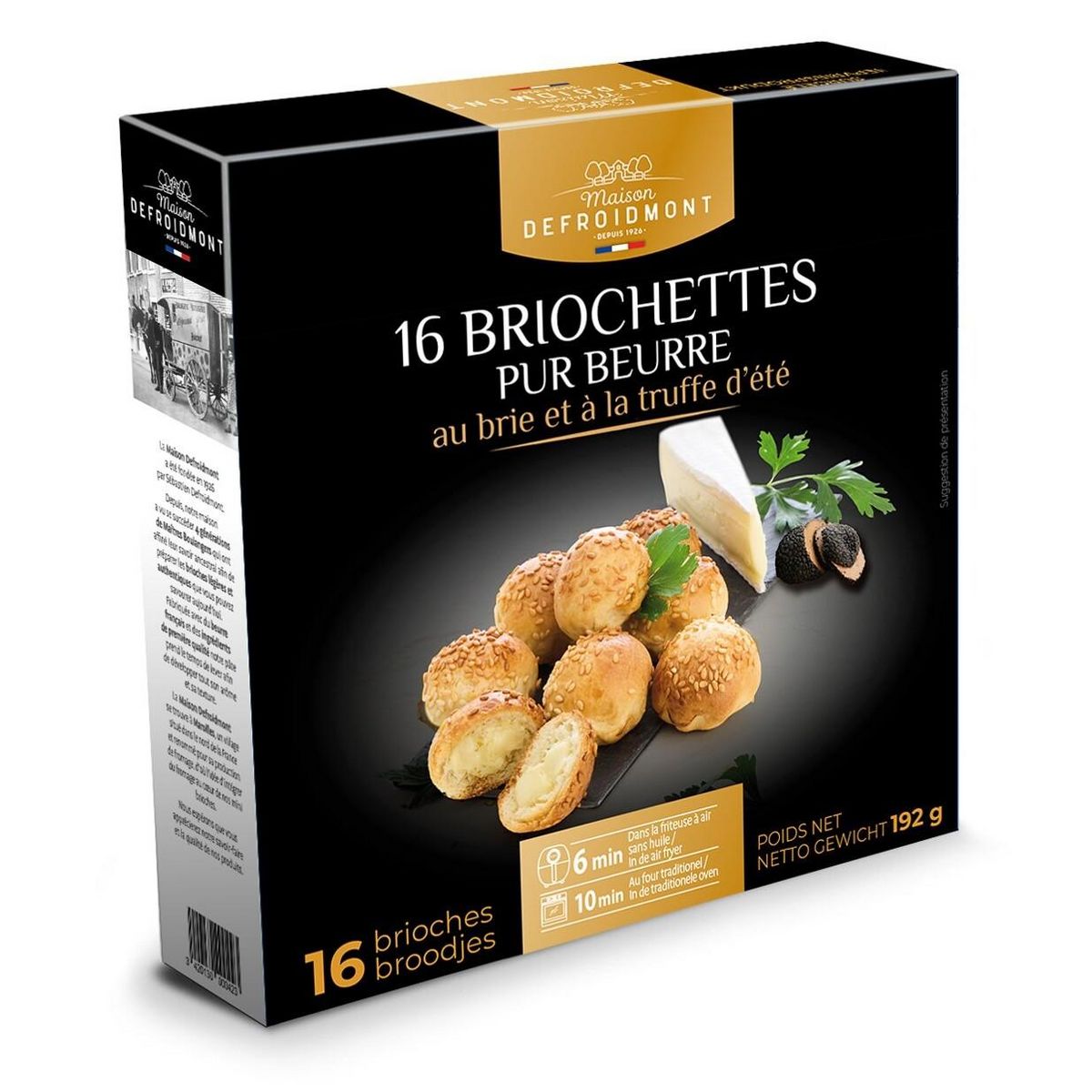 MAISON DEFROIDMONT Briochettes pur beurre brie truffes d'été 192g