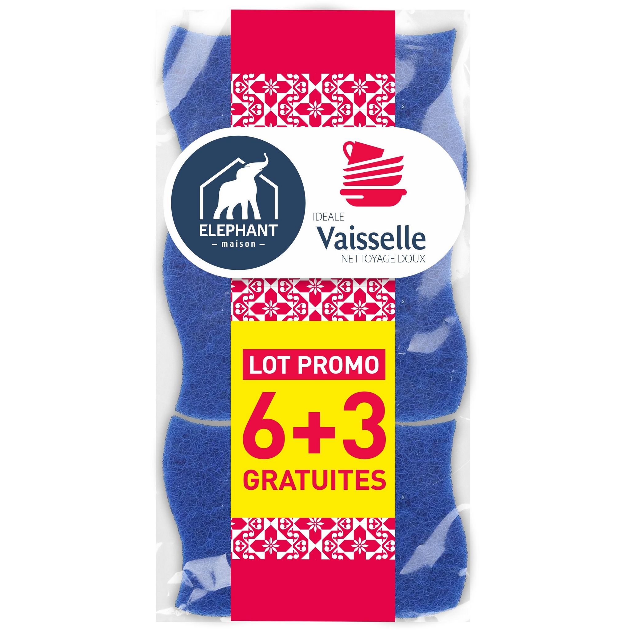 ELEPHANT Éponges grattantes vaisselle 9 éponges FORMAT PROMO