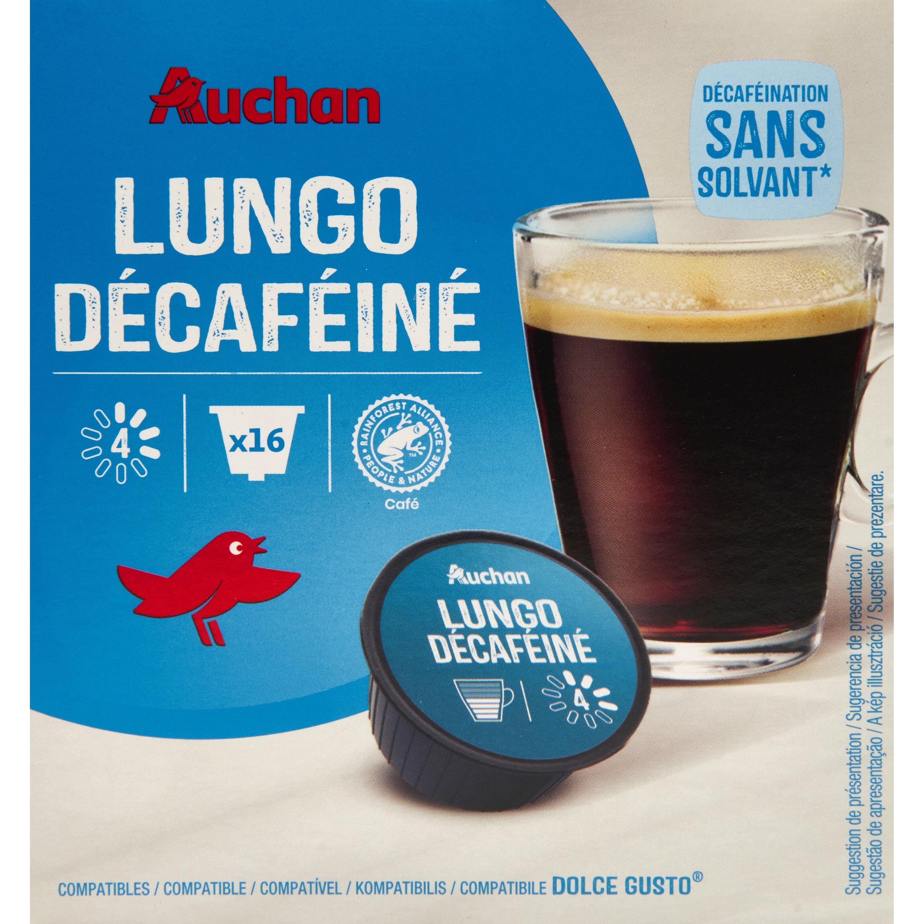 Voir la diapositive 4 : AUCHAN Capsules de café lungo décaféiné intensité 4 16 capsules 112g