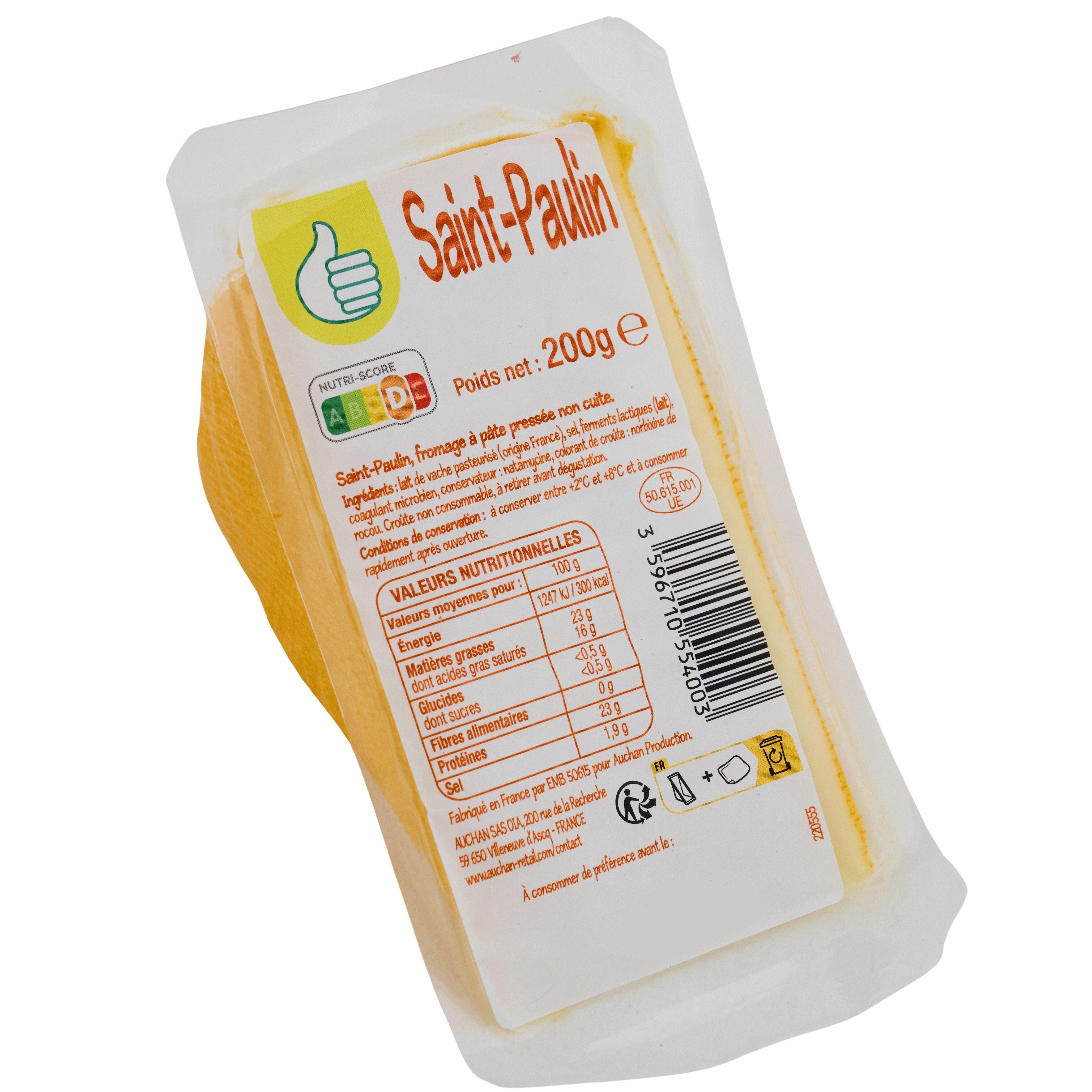 Voir la diapositive 2 : POUCE Saint paulin à pâte molle 200g