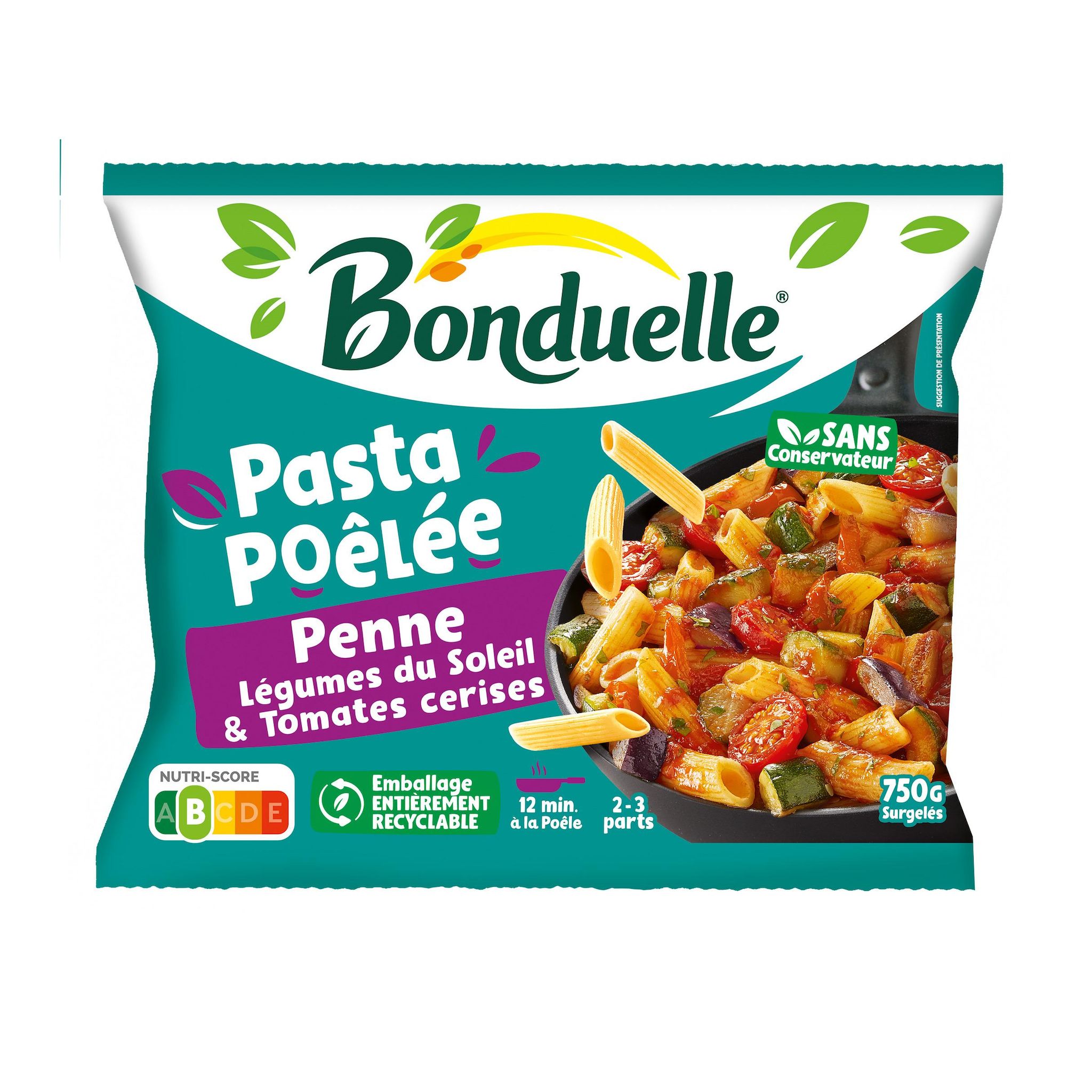 Voir la diapositive 3 : BONDUELLE Pasta poêlée penne légumes du soleil tomates cerises 5 portions 750g