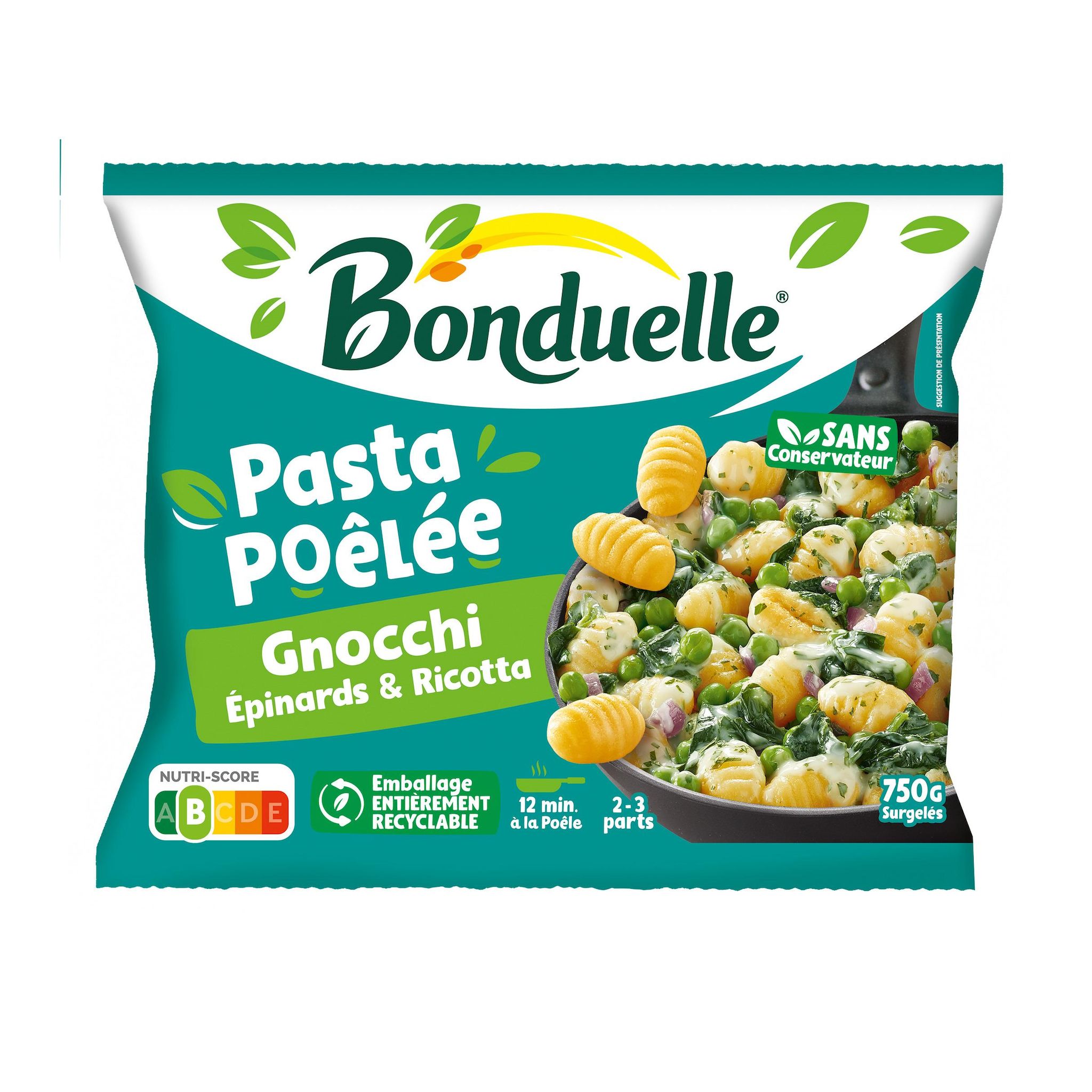 Voir la diapositive 3 : BONDUELLE Pasta poêlée gnocchis épinards ricotta 750g