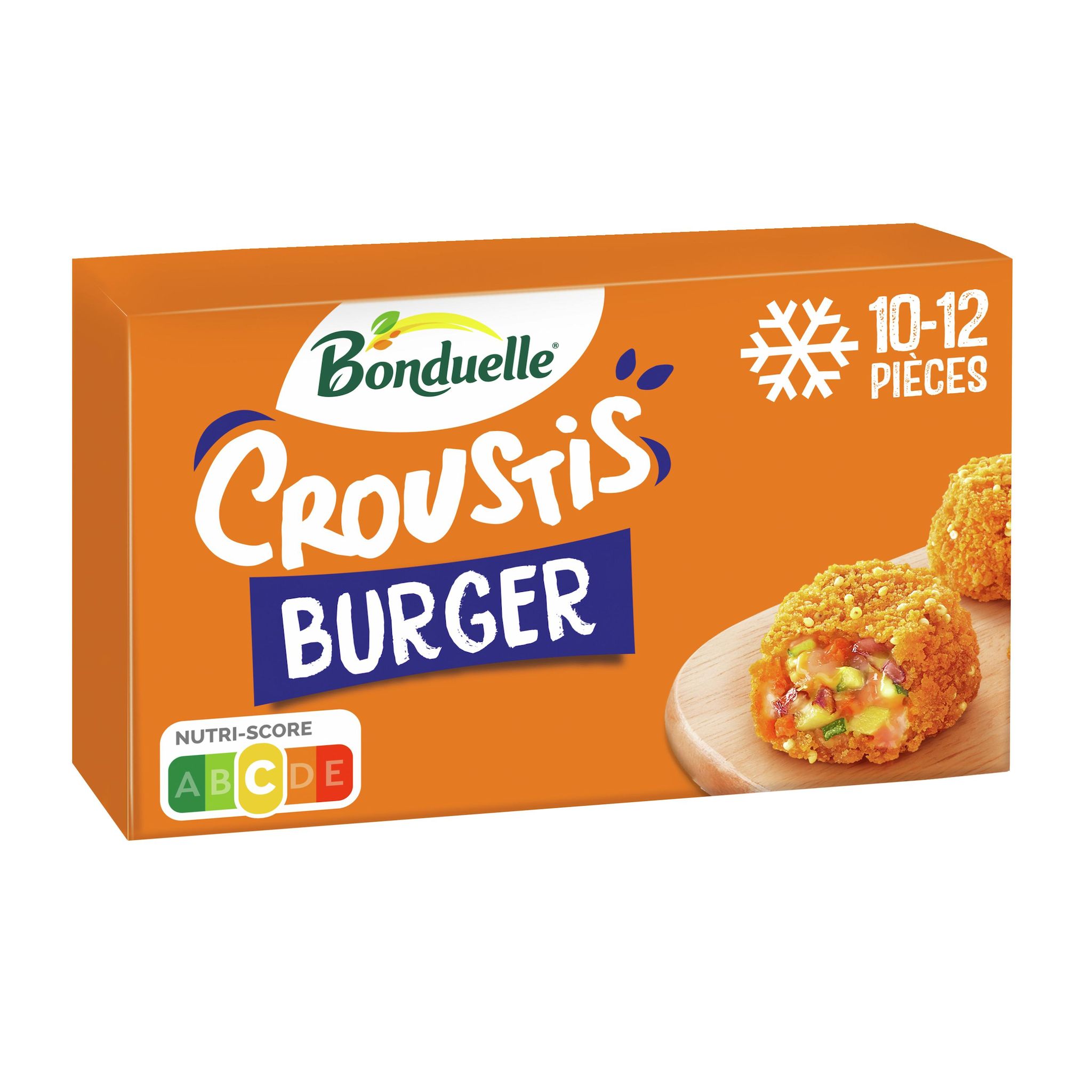 Voir la diapositive 2 : BONDUELLE Mini croustis de légumes et fromage saveur burger 10-12 pièces 240g