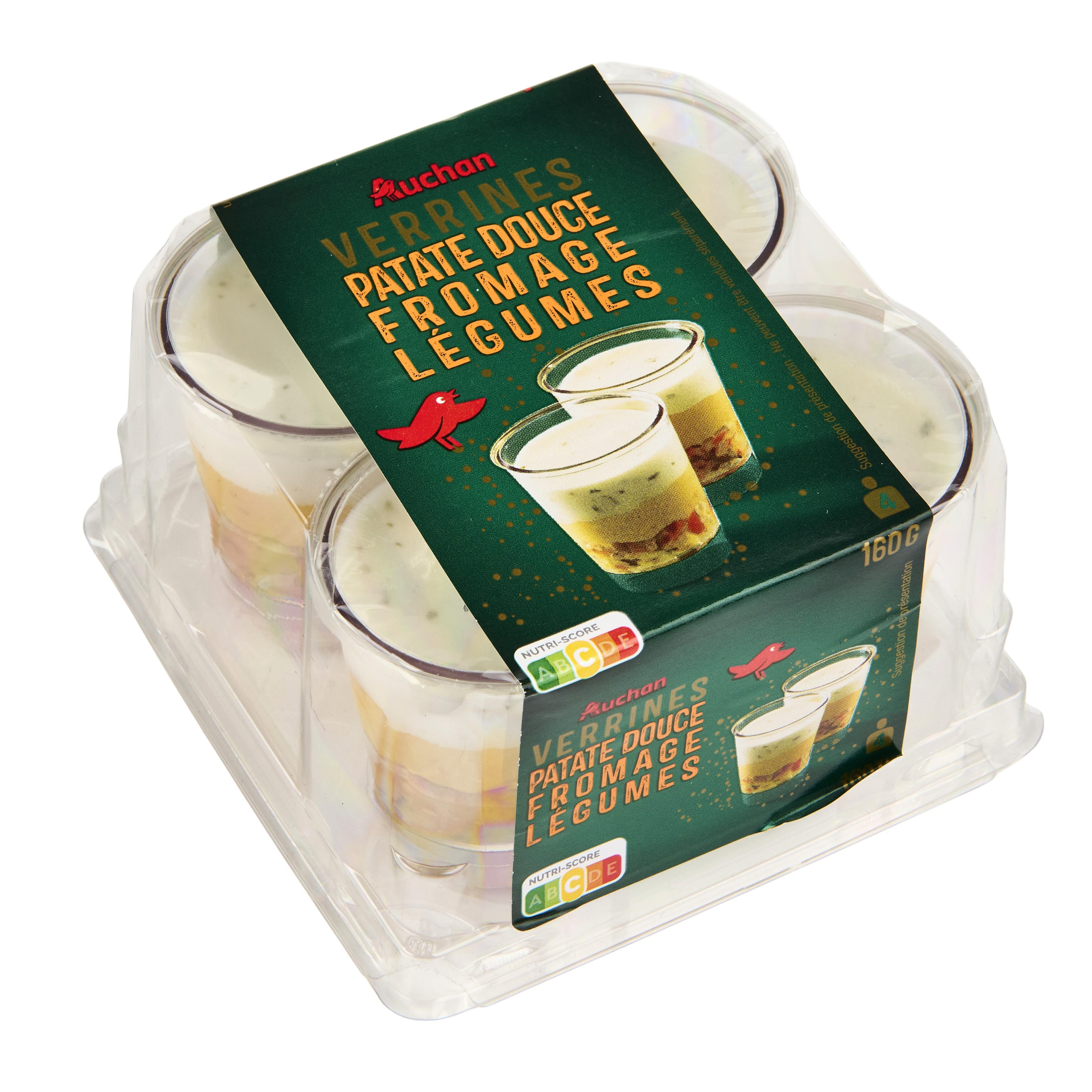 Voir la diapositive 3 : AUCHAN Verrines patate douce fromage légumes 4 pièces 160g