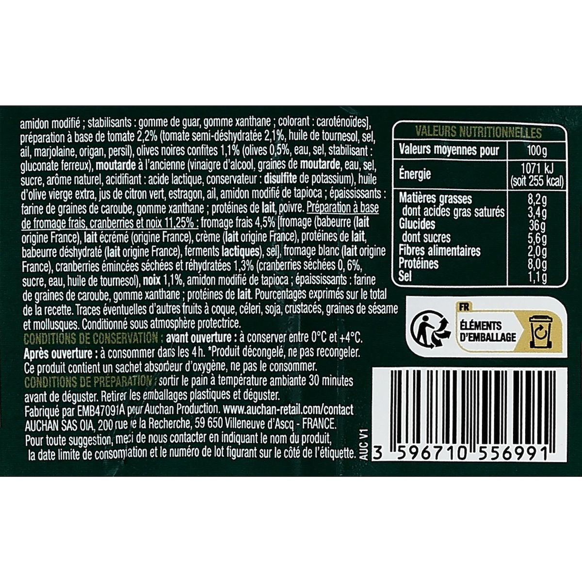 AUCHAN Pain surprise polaire 32 pièces 400g