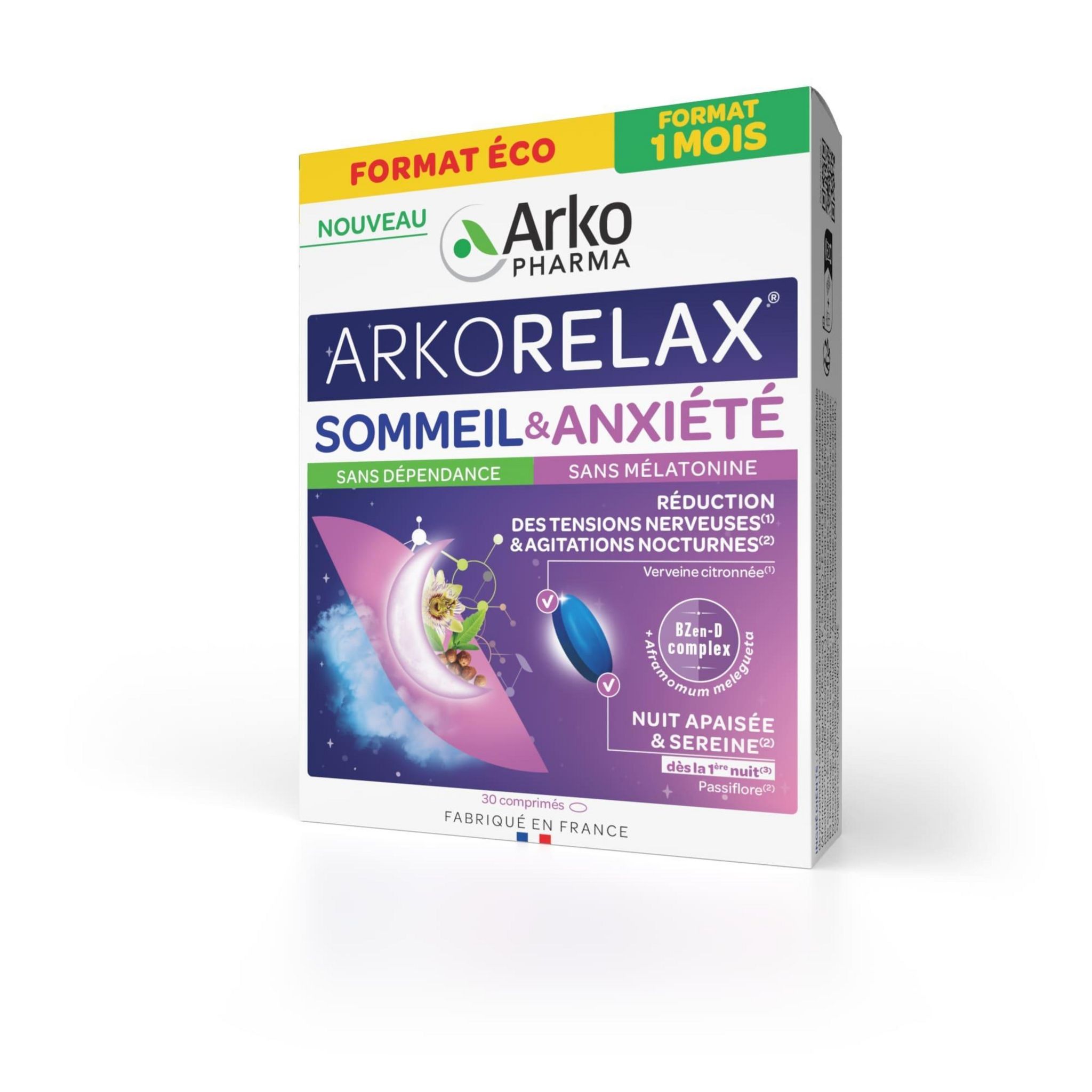 ARKOPHARMA Comprimés sommeil et anxiété sans mélatonine 30 comprimés