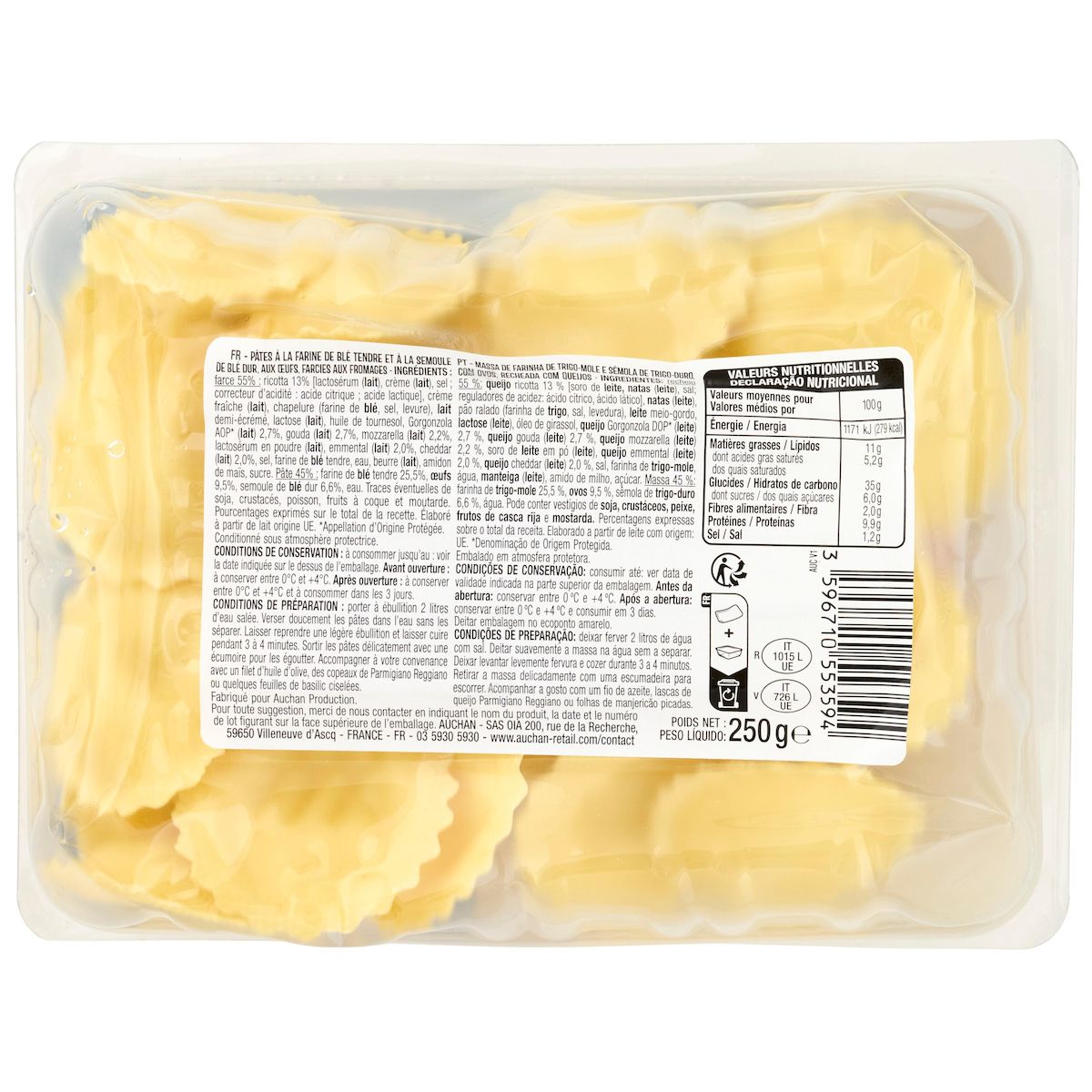 AUCHAN Girasole aux fromages 2 parts 250g
