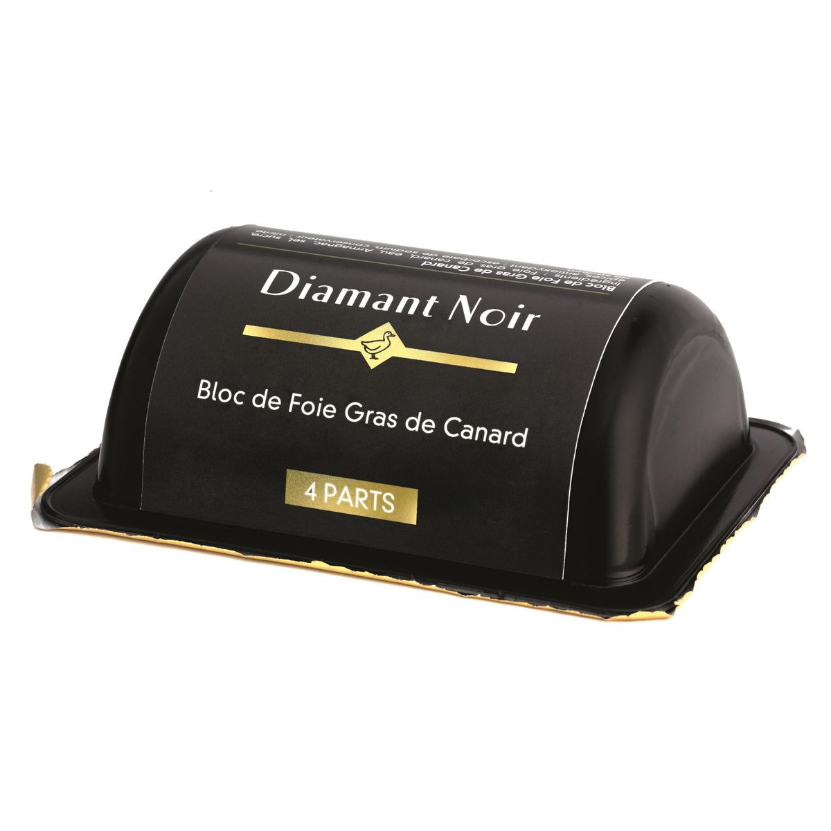 DIAMANT NOIR Bloc foie gras de canard barquette 4 parts 160g