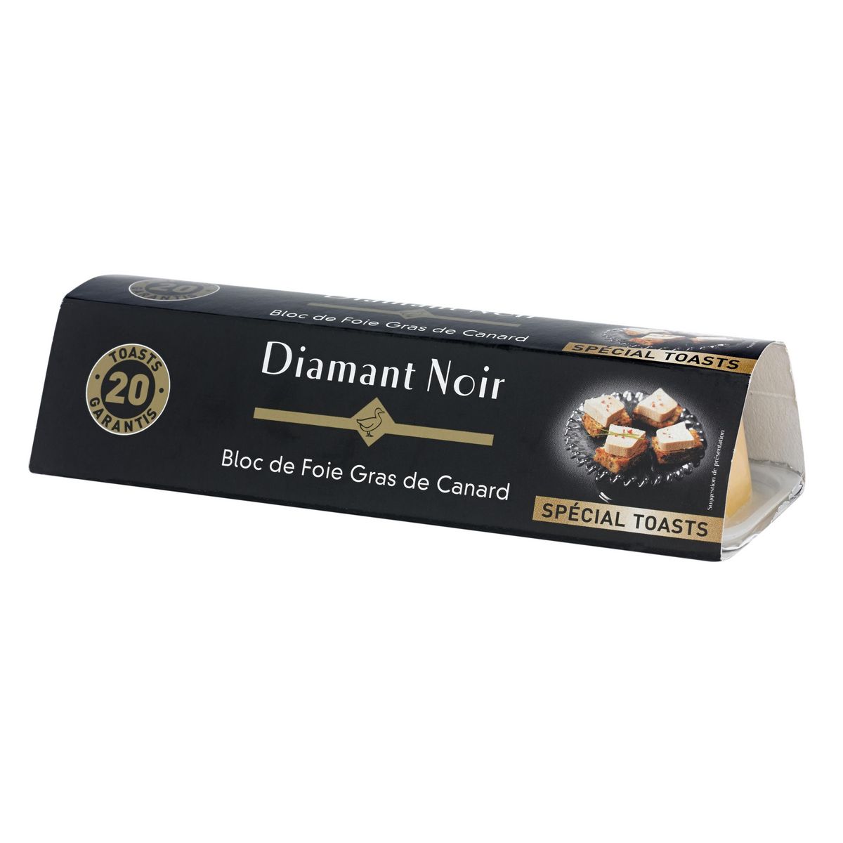 DIAMANT NOIR Bloc foie gras de canard lingot spécial toasts 20 pièces 140g