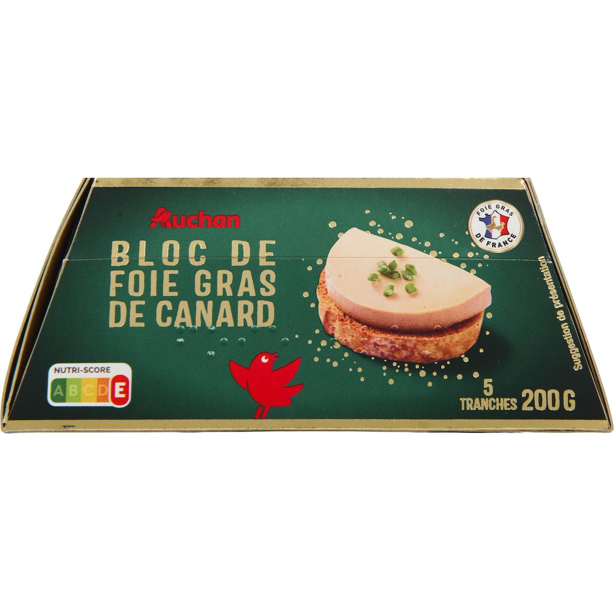 AUCHAN Bloc de foie gras de canard de France 5 tranches 200g