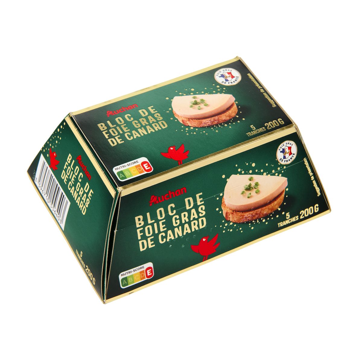 AUCHAN Bloc de foie gras de canard de France 5 tranches 200g