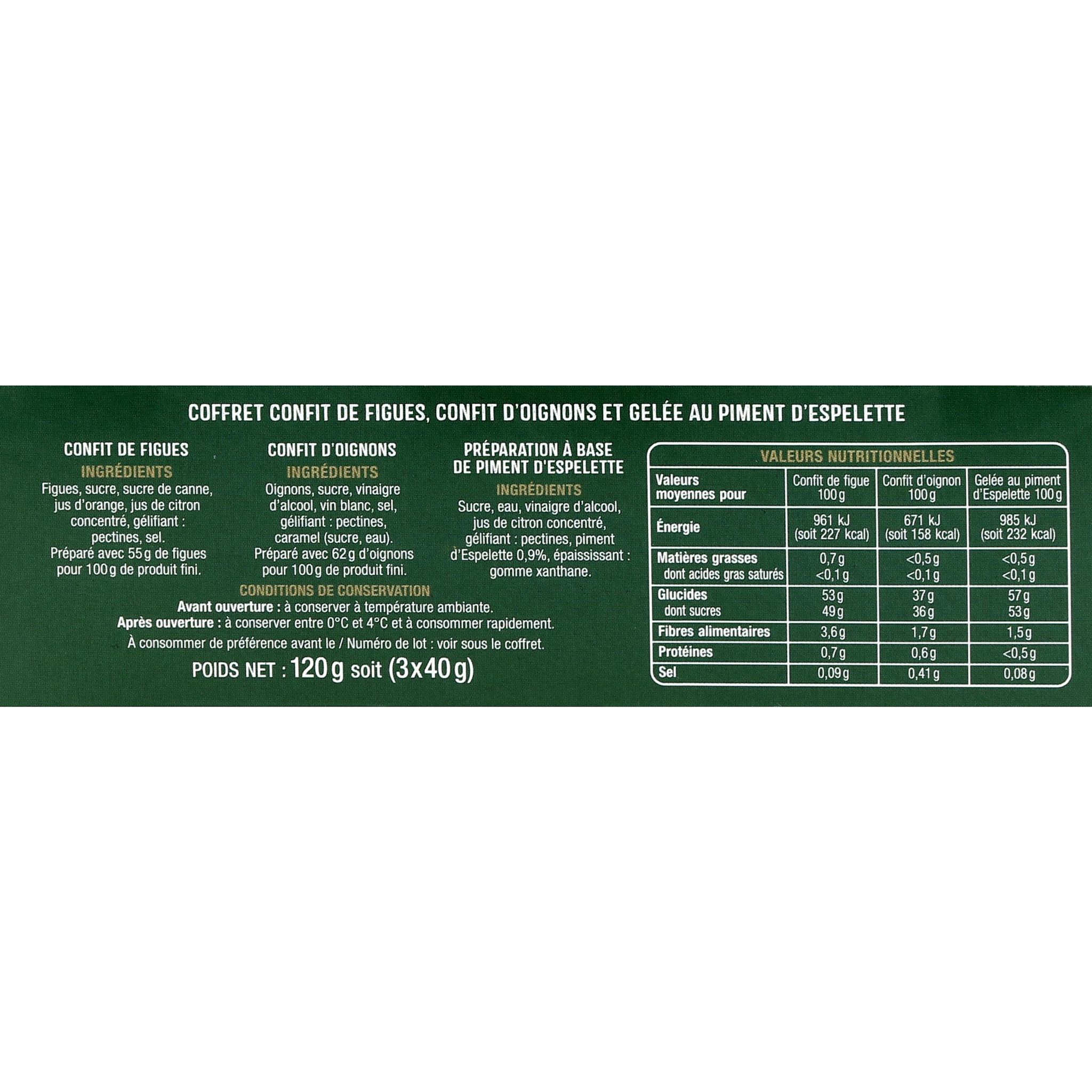 Voir la diapositive 3 : AUCHAN Coffret de 3 confits spécial foie gras 120g
