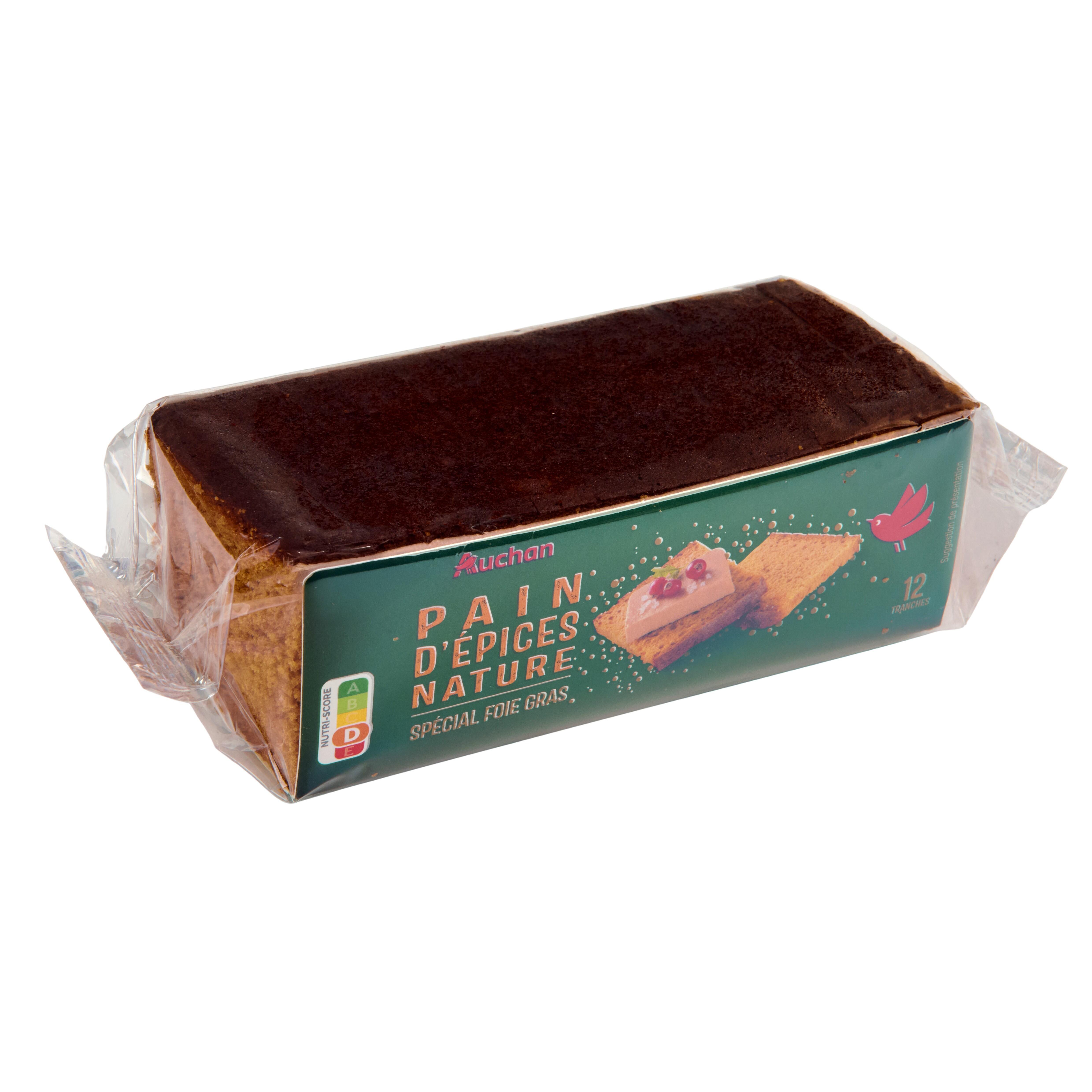 Voir la diapositive 3 : AUCHAN Pain d'épices nature spécial foie gras 12 tranches 150g