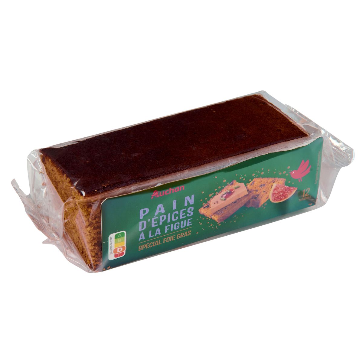 AUCHAN Pain d'épices à la figues spécial foie gras 12 tranches 150g