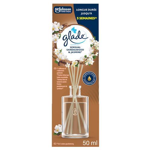 Voir la diapositive 2 : GLADE Bâtonnets désodorisant huiles essentielles sensual sandalwood et jasmine 50ml