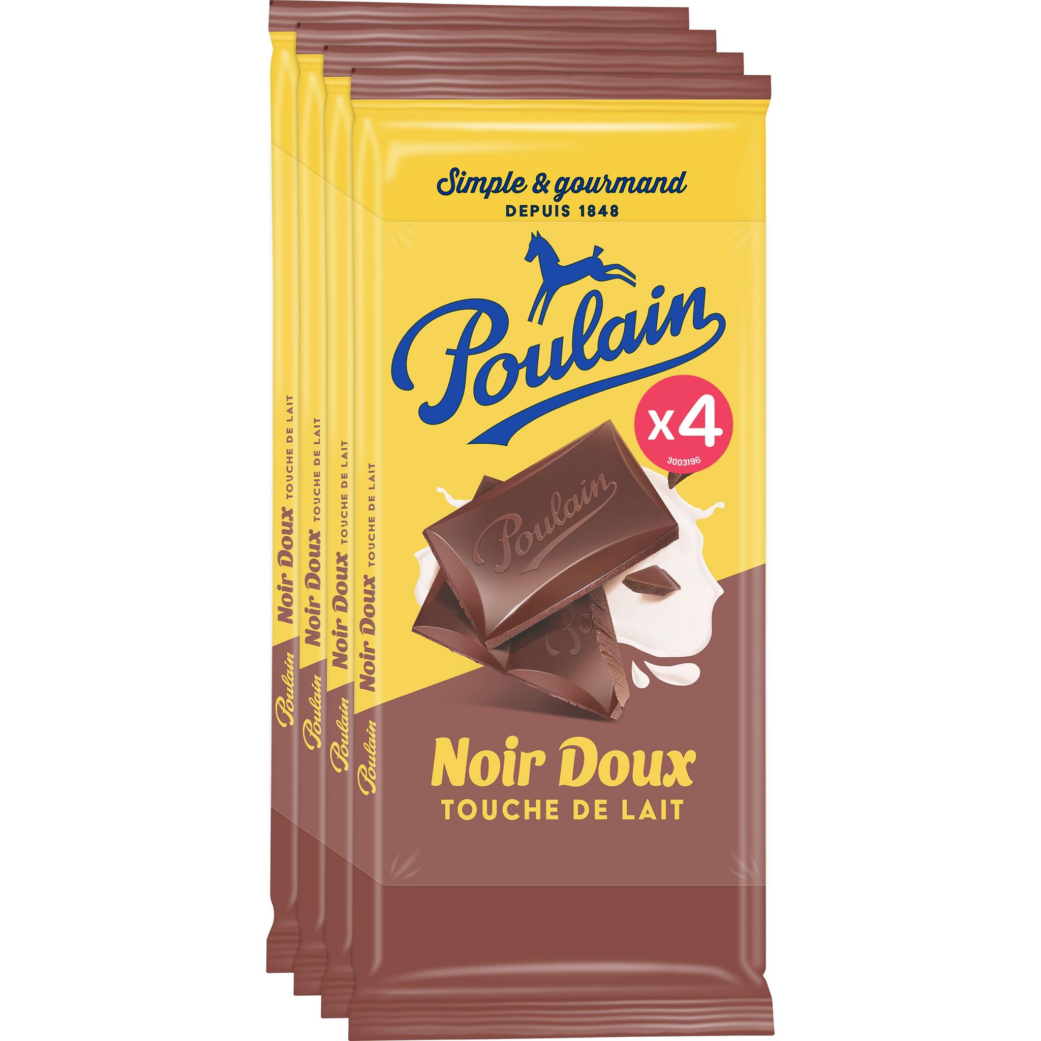 POULAIN Tablette de chocolat noir doux 4 tablettes 4x95g