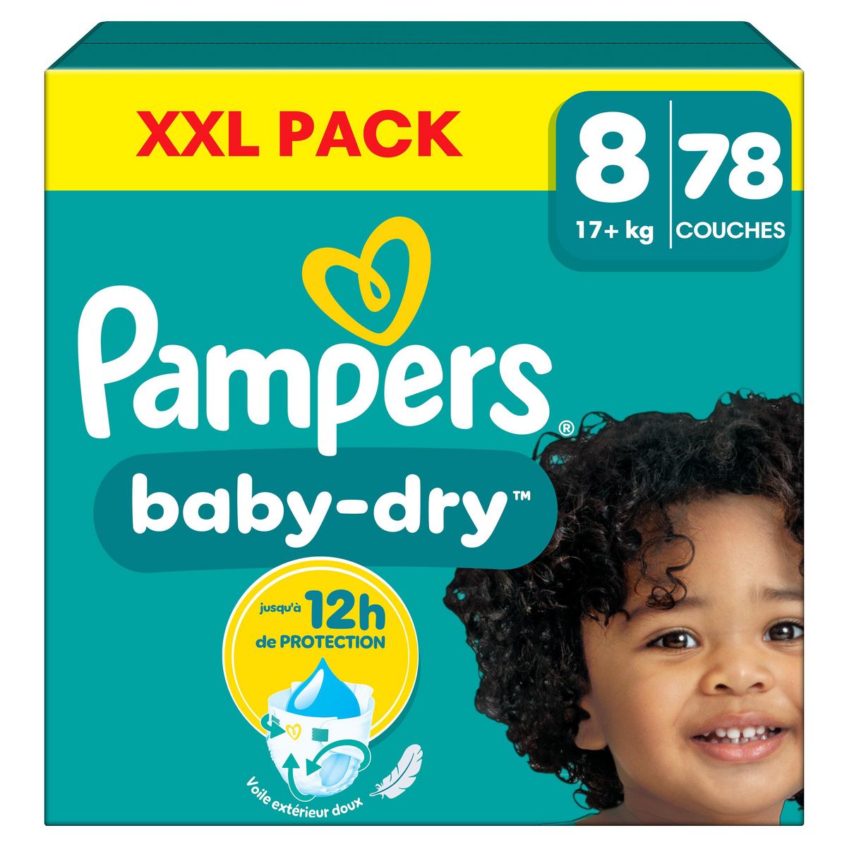 PAMPERS Baby-Dry couches taille 8 (17kg+) 78 couches