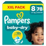 PAMPERS Baby-Dry couches taille 8 (17kg+) 78 couches