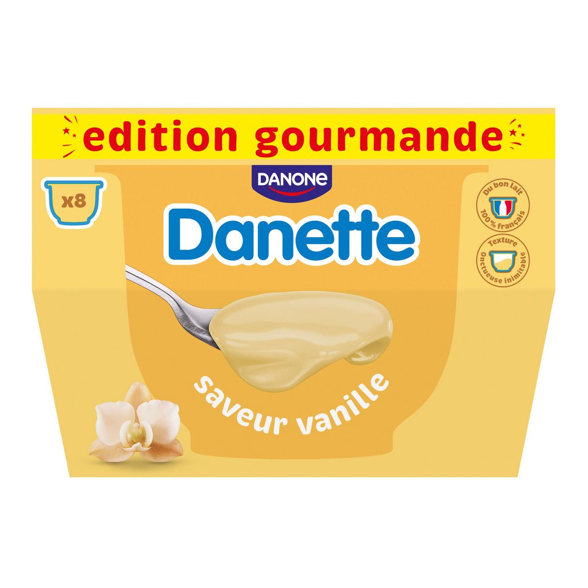 DANETTE Crème dessert saveur vanille 8x125g
