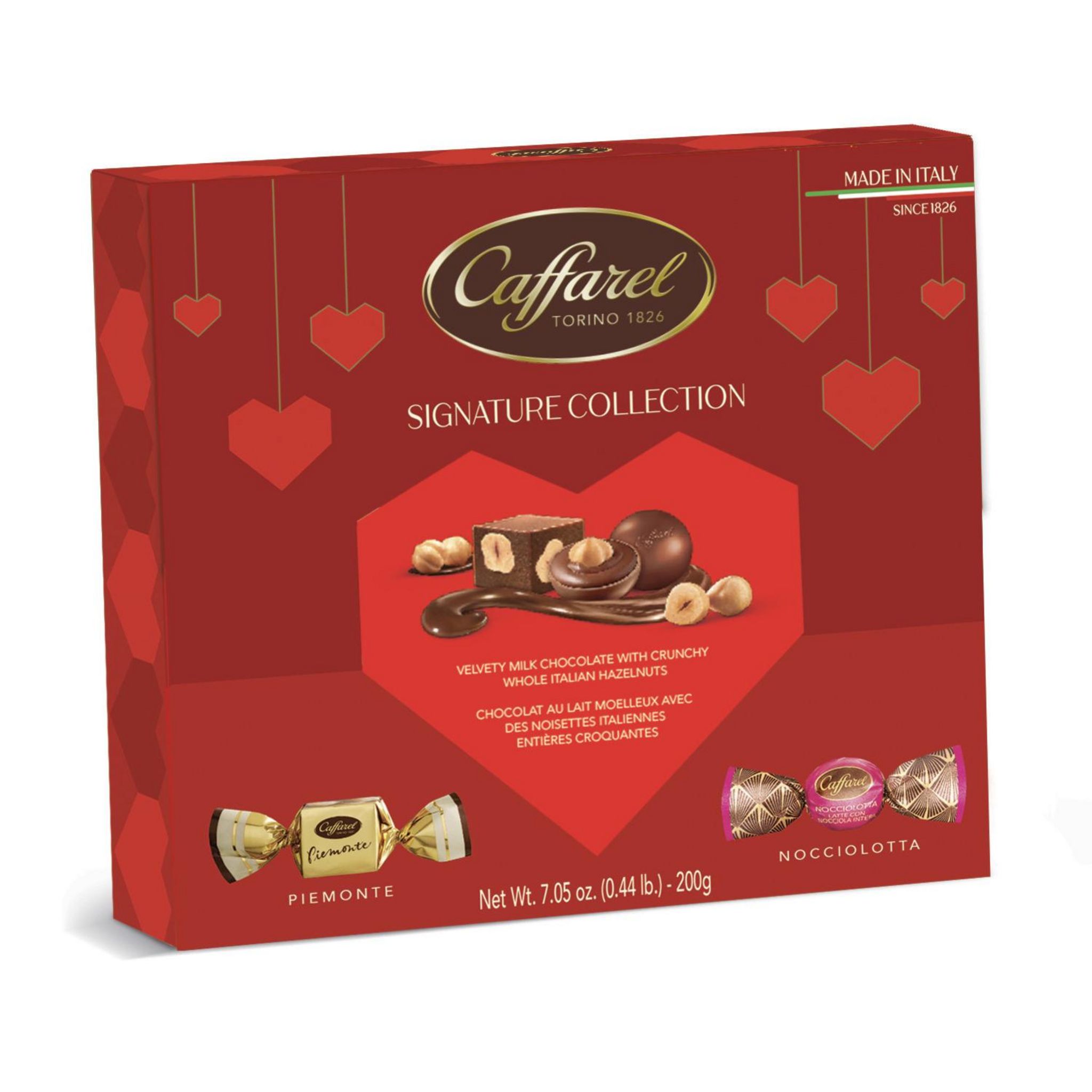 CAFFAREL Coffret coeur de chocolats au lait et noisettes 200g