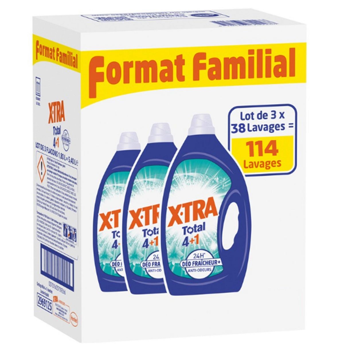 X-TRA Lessive liquide fraîcheur givrée 5,13l 3x38 lav