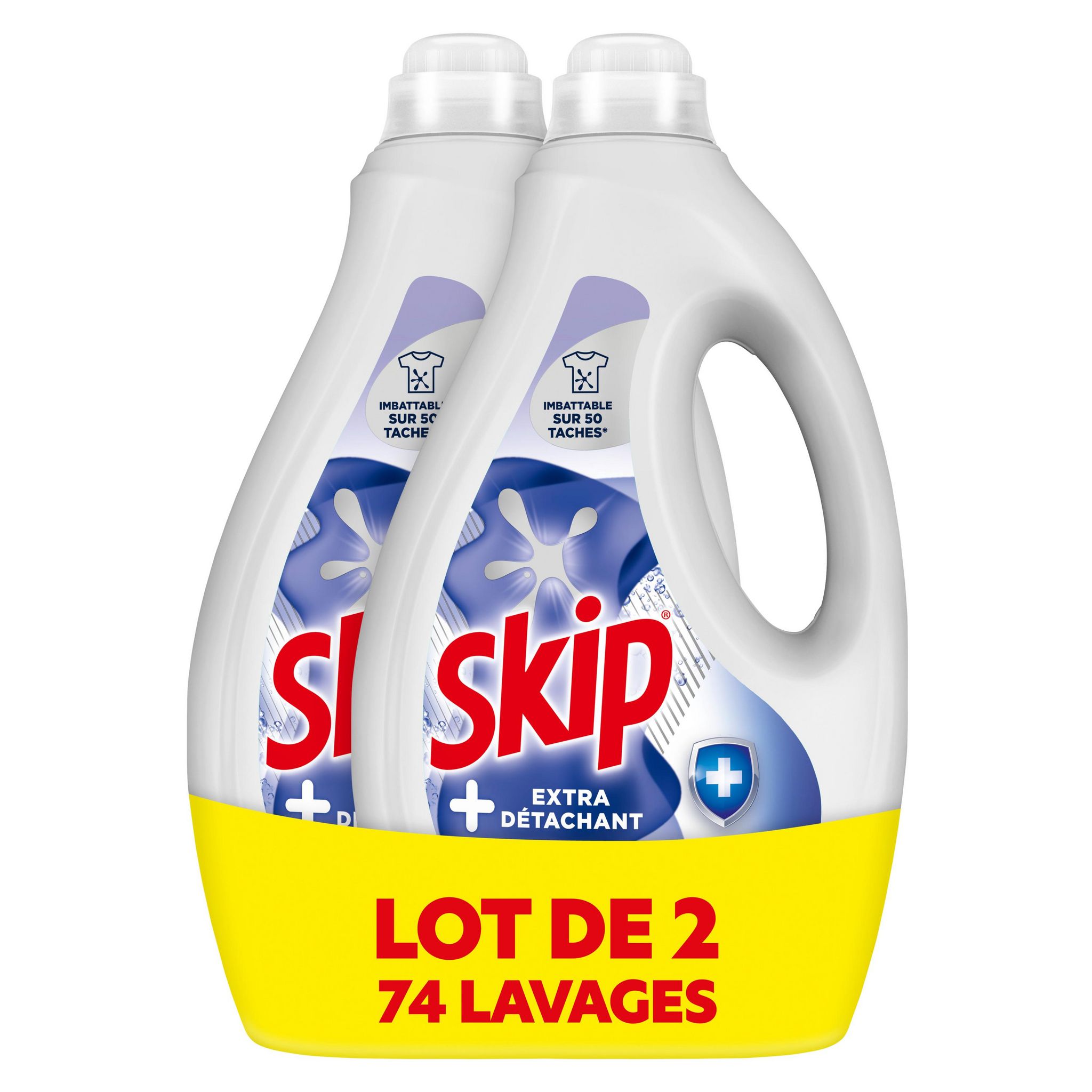 SKIP Lessive liquide extra détachant 74 lavages 2x1,554l