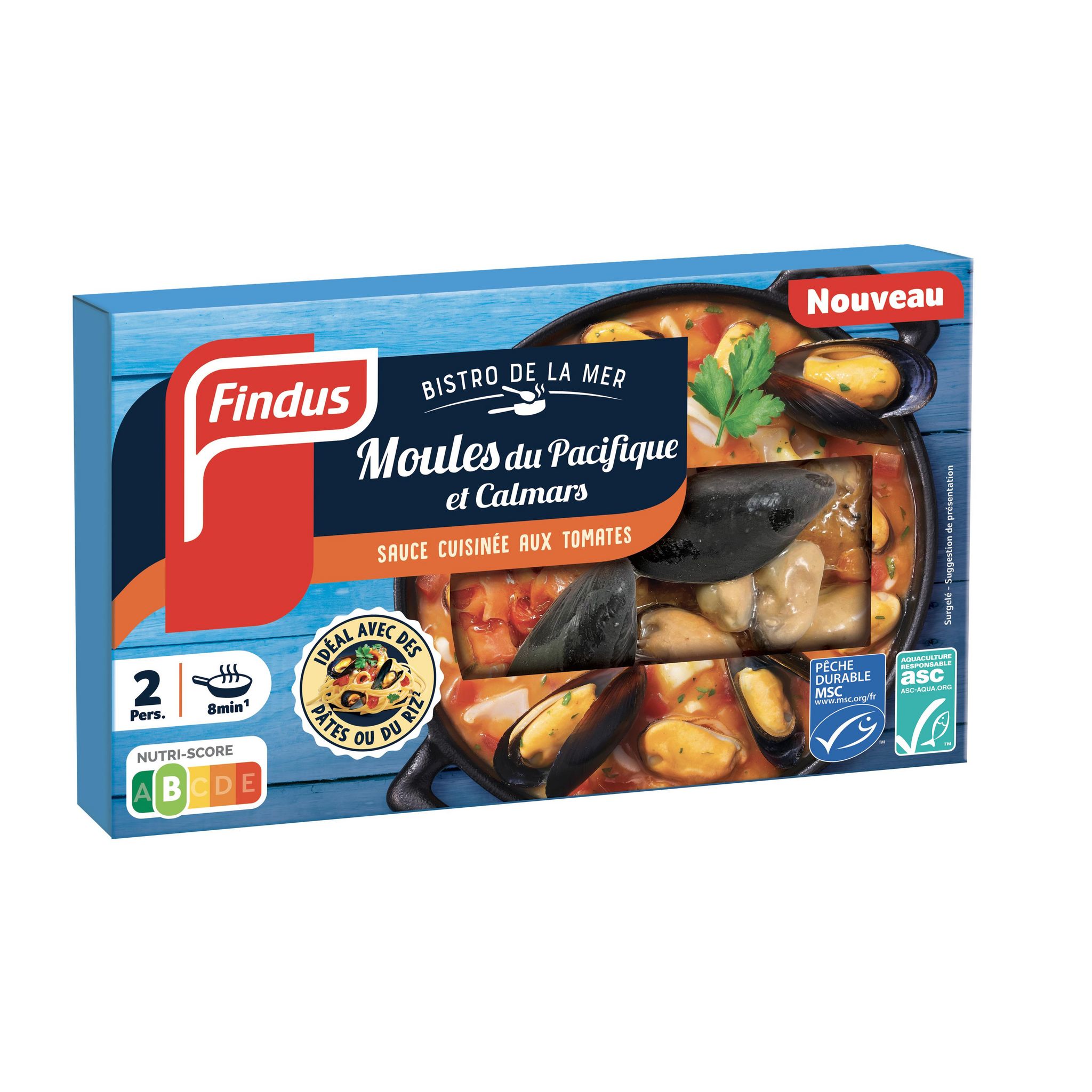 FINDUS Moules du pacifique asc et calmars msc cuisinés 400g