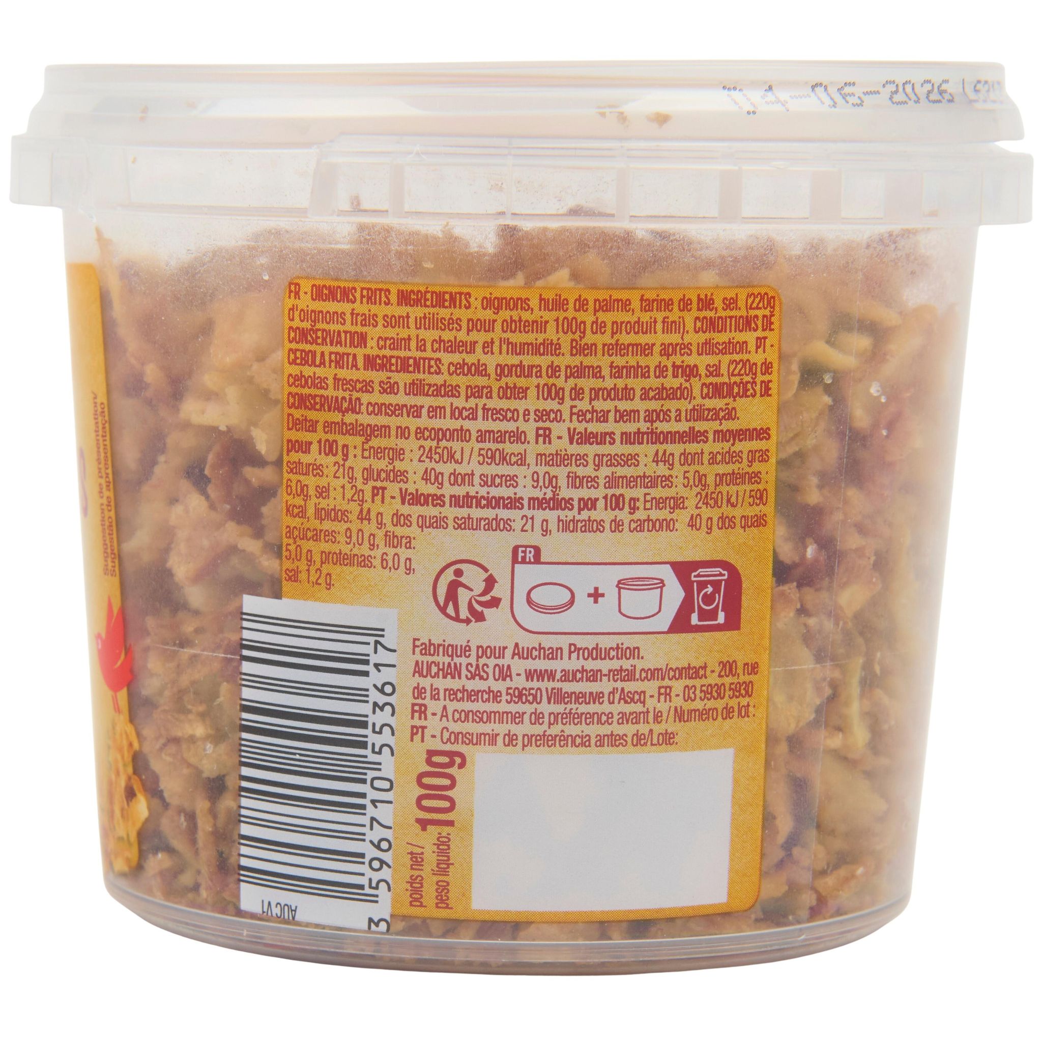 Voir la diapositive 3 : AUCHAN Oignons frits 100g