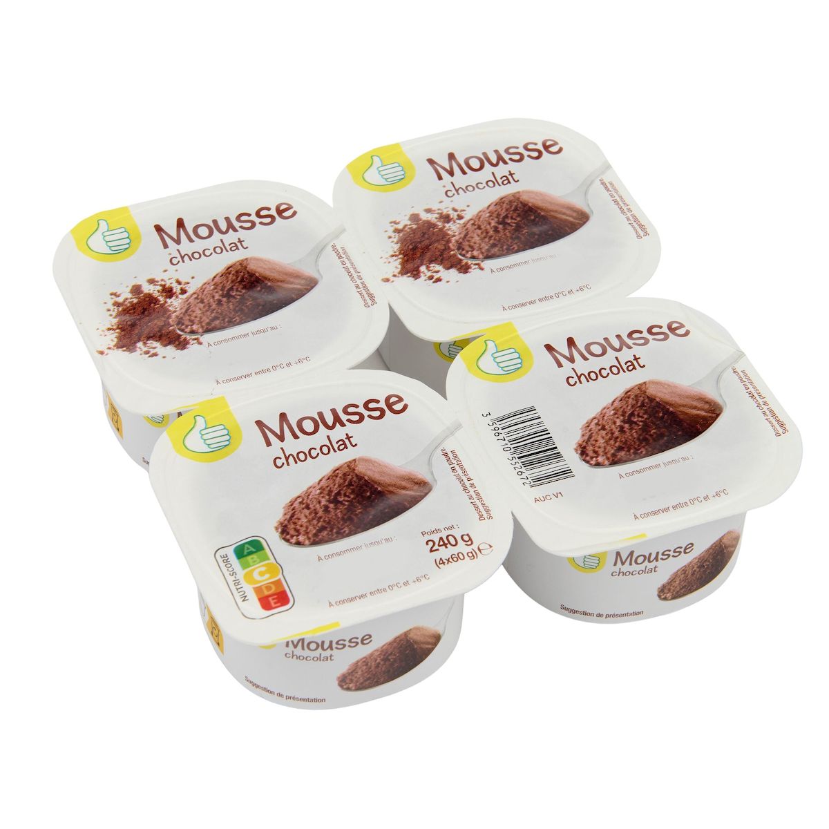 POUCE Mousse au chocolat 4x60g