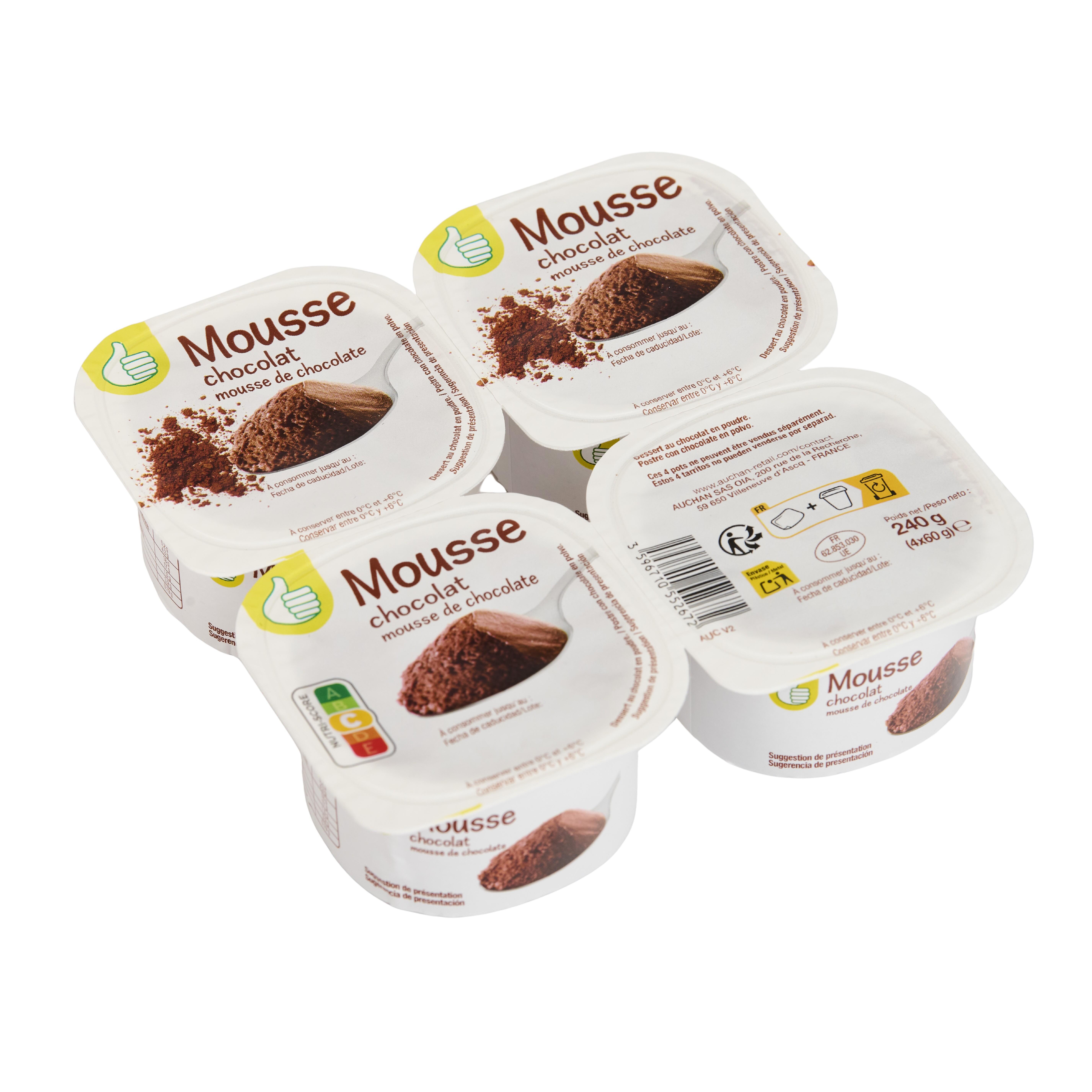 Voir la diapositive 4 : POUCE Mousse au chocolat 4x60g