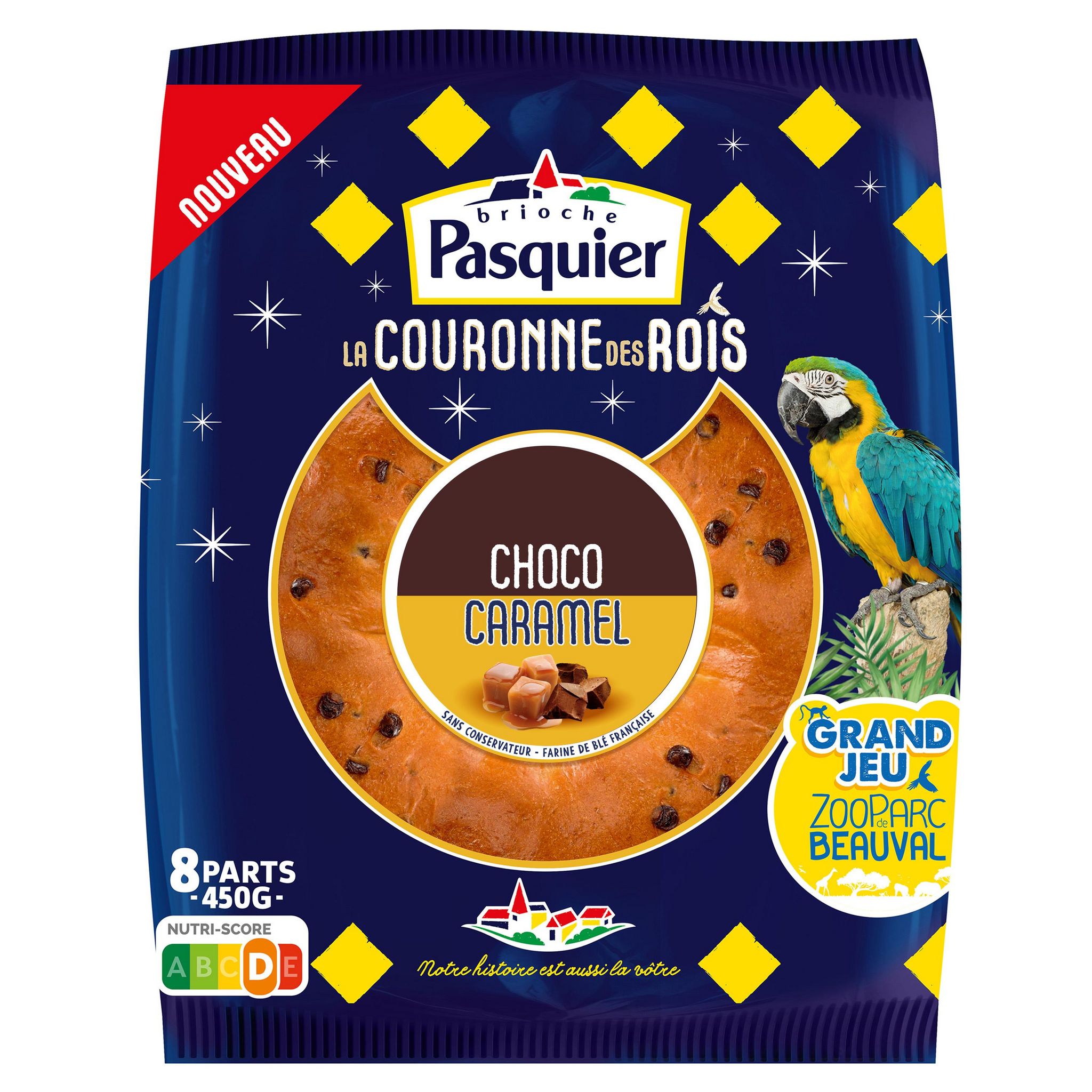 PASQUIER Couronne des rois briochée au chocolat et caramel 8 parts 450g