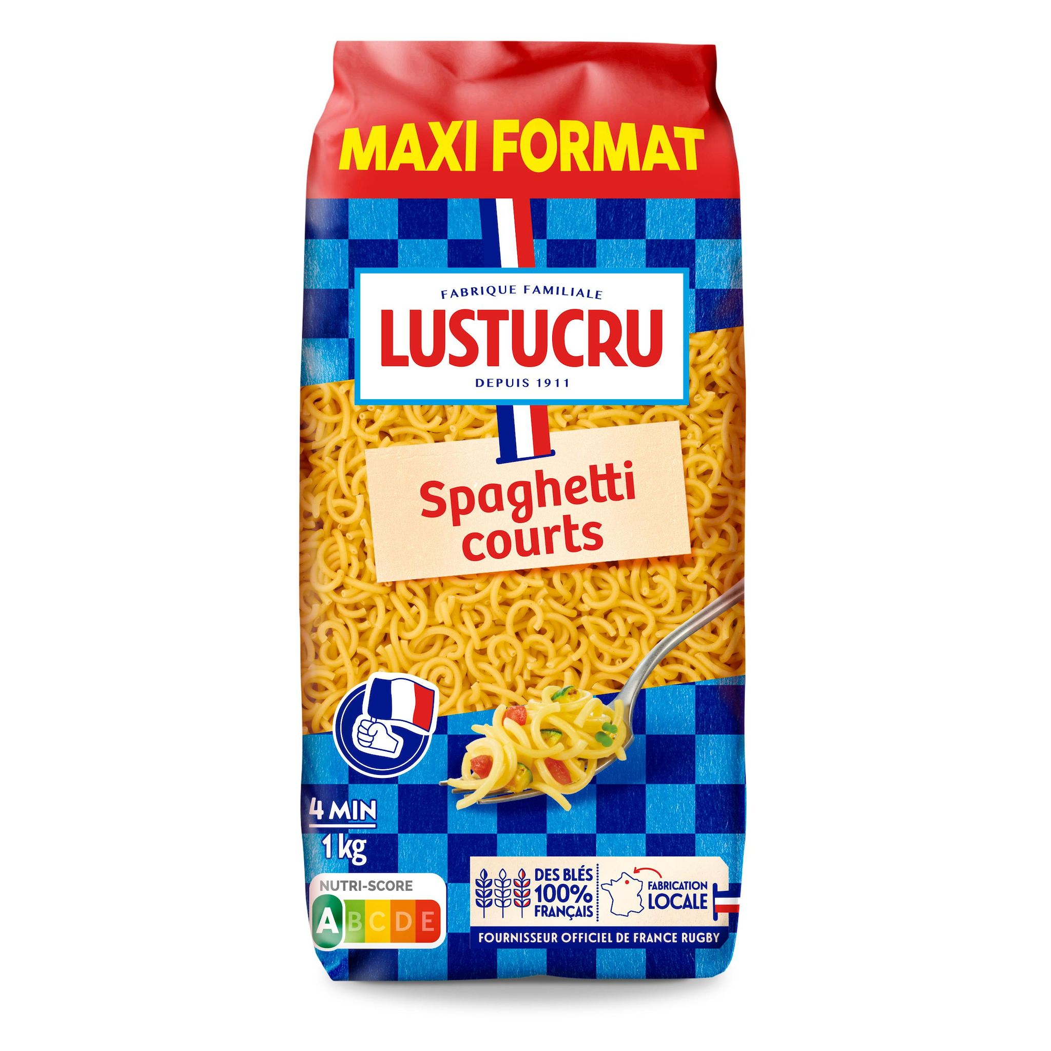 LUSTUCRU Les bons spaghetti courts français 4min 1kg