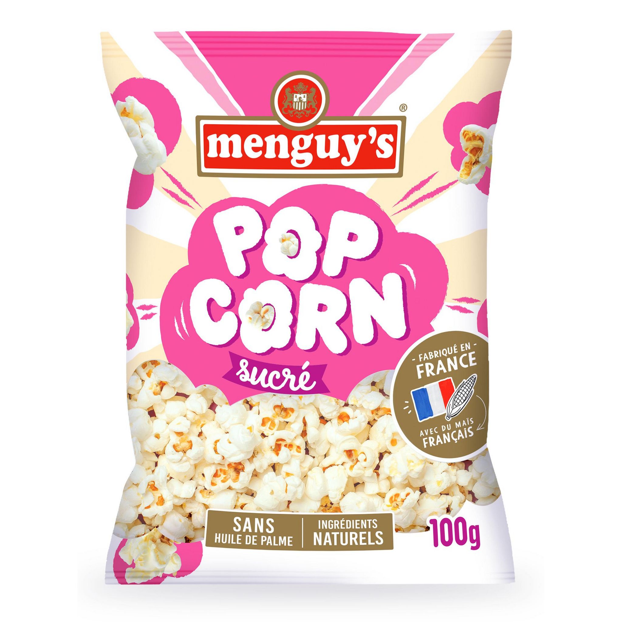 MENGUY'S Pop corn sucré sans huile de palme 100g