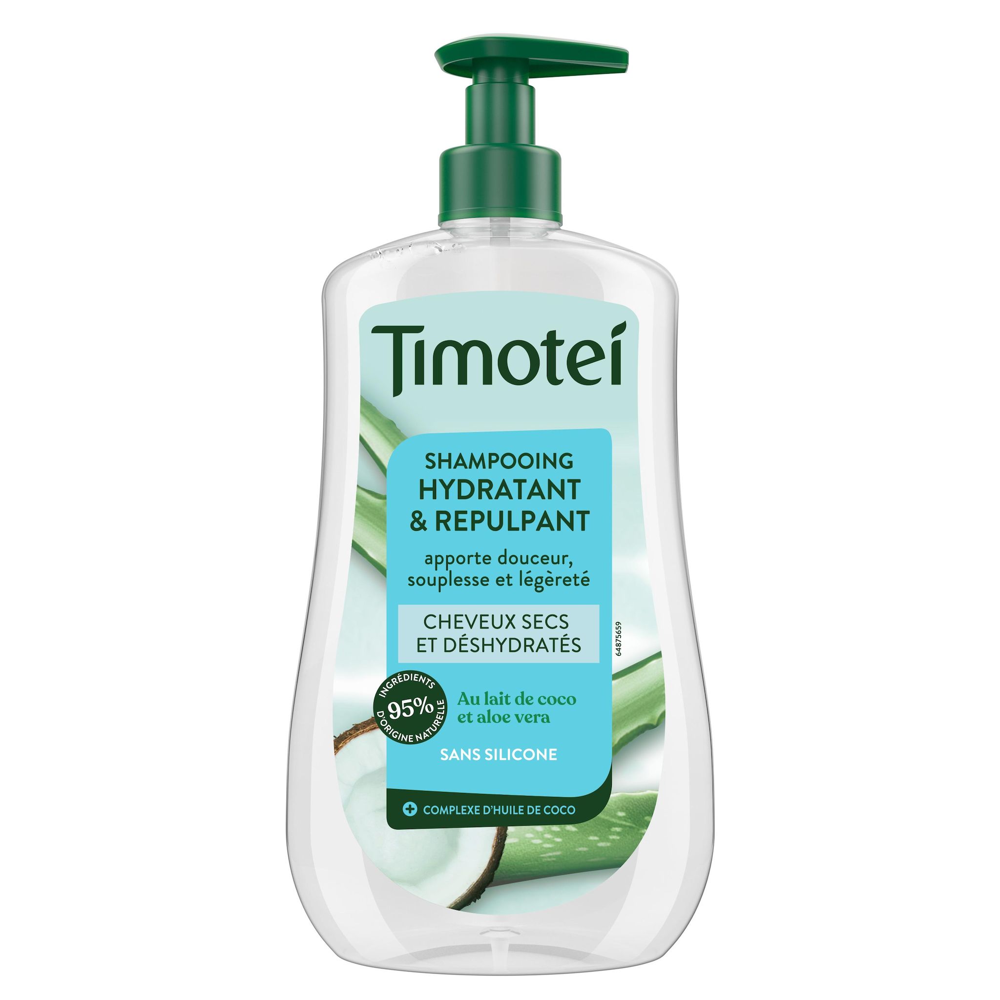 TIMOTEI Shampooing hydratant et repulpant pour cheveux secs et déshydratés 600ml