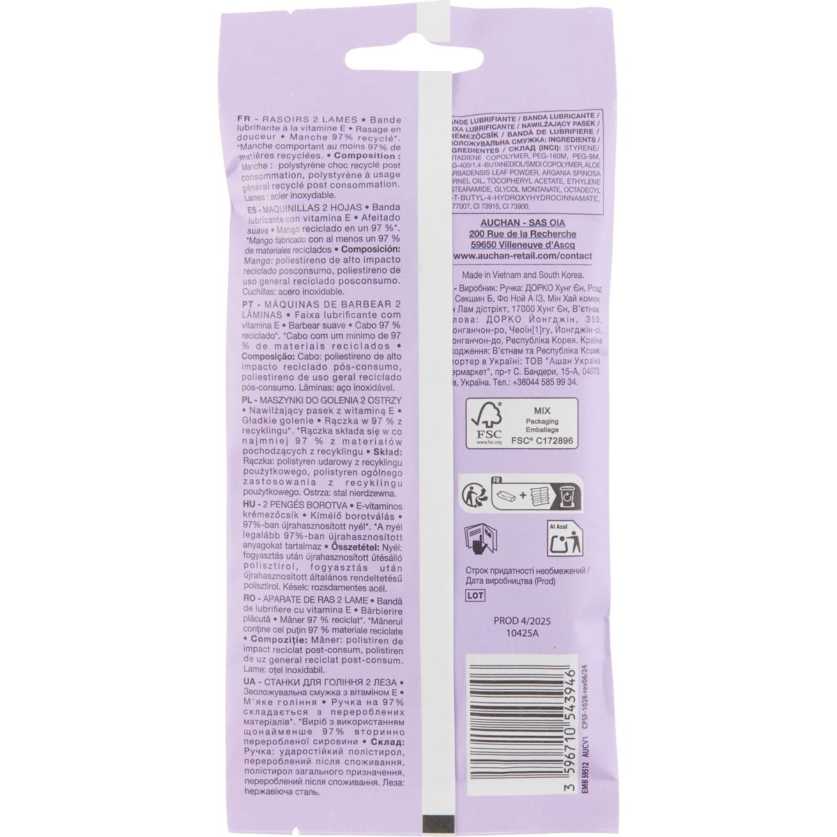 COSMIA Rasoirs jetables confort pour femme 5 rasoirs