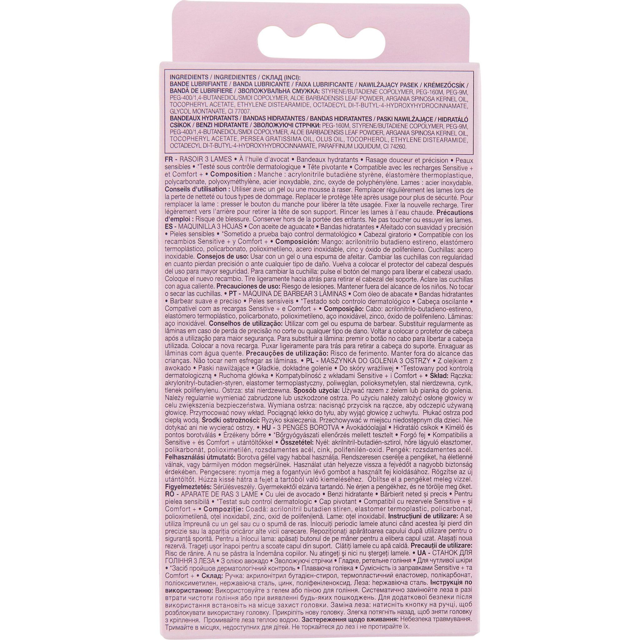 Voir la diapositive 3 : COSMIA Rasoir sensitive+ 3 lames 1 rasoir