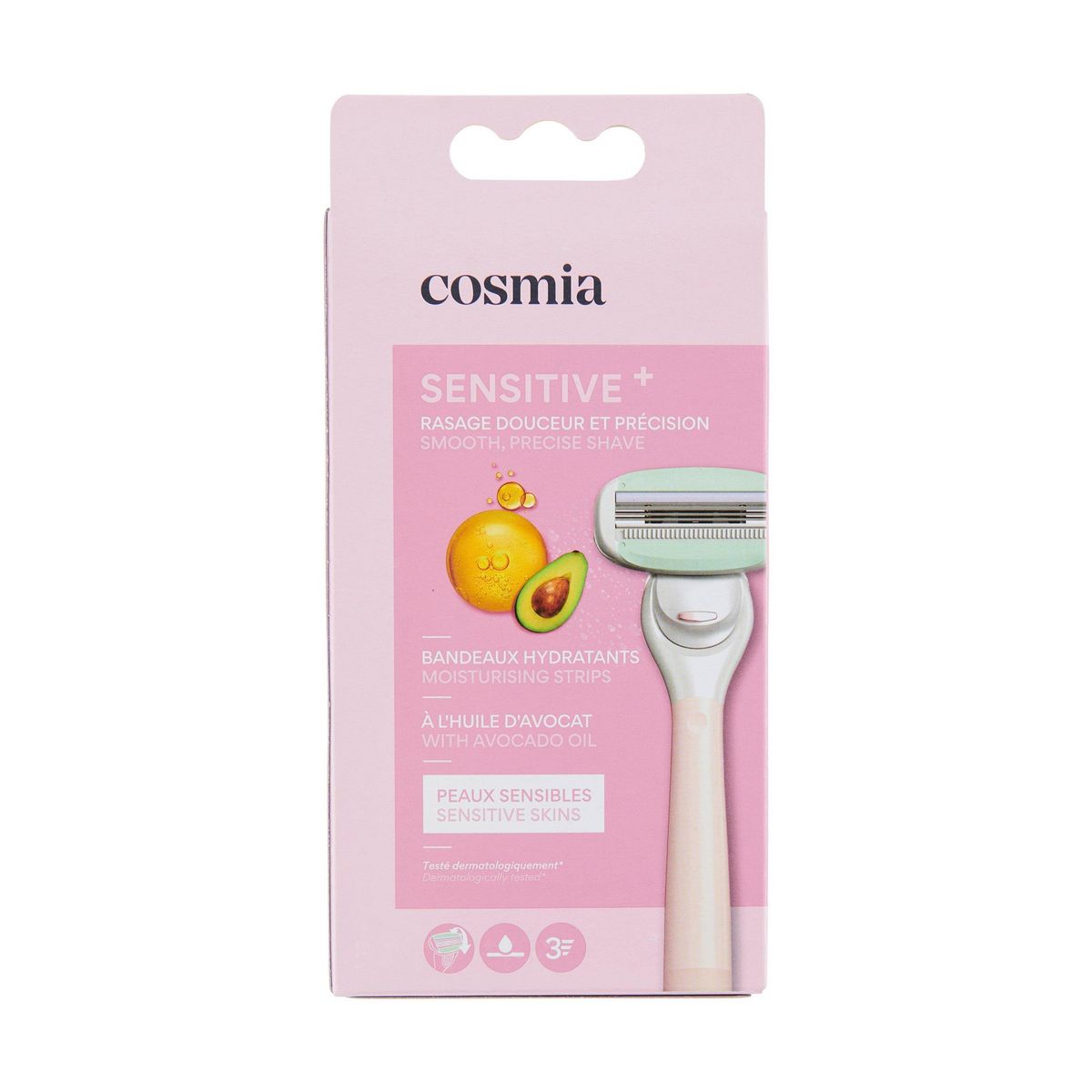 COSMIA Rasoir sensitive+ 3 lames 1 rasoir