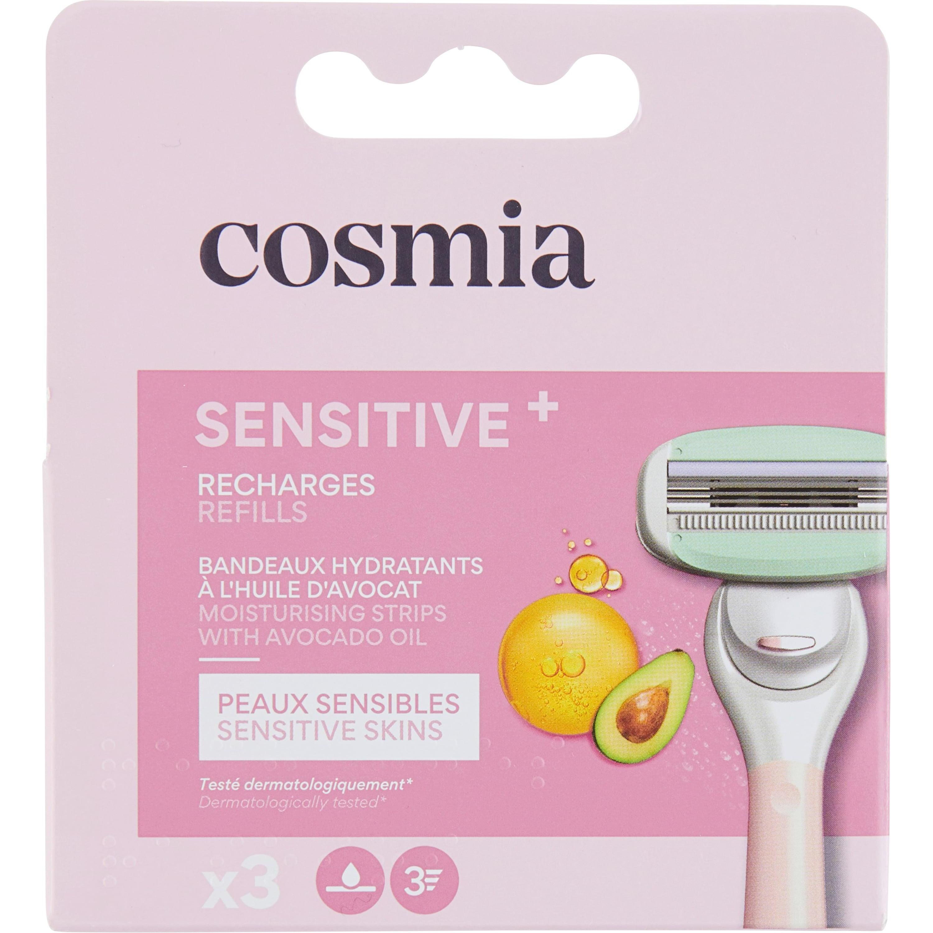 Voir la diapositive 3 : COSMIA Recharges sensitive+ rasoir 3 lames pour femme 3 pièces