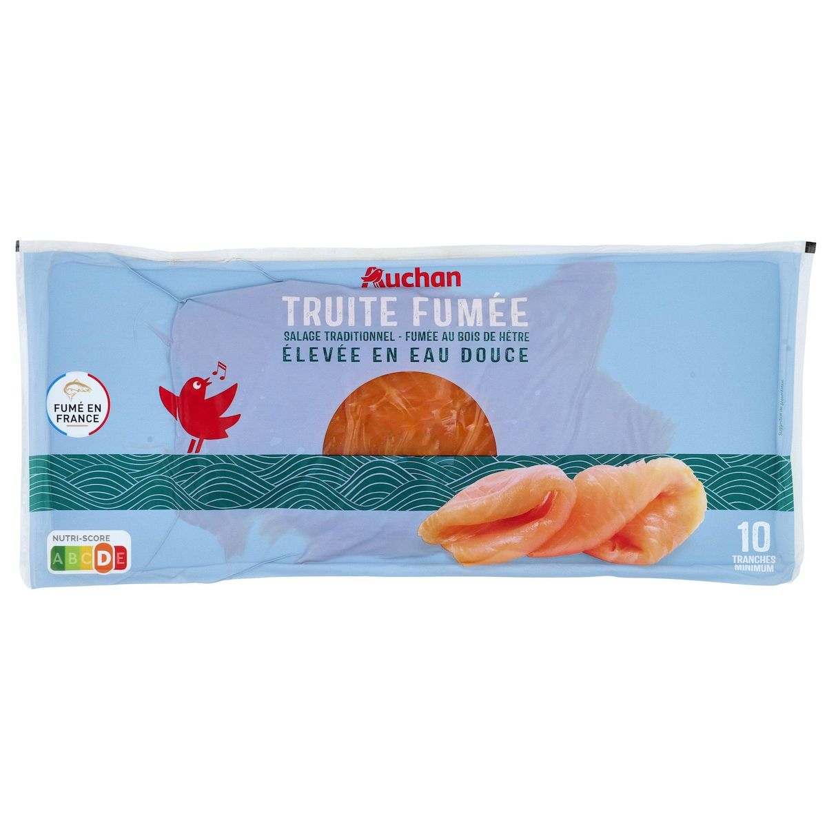 AUCHAN Truite fumée 10 tranches 250g