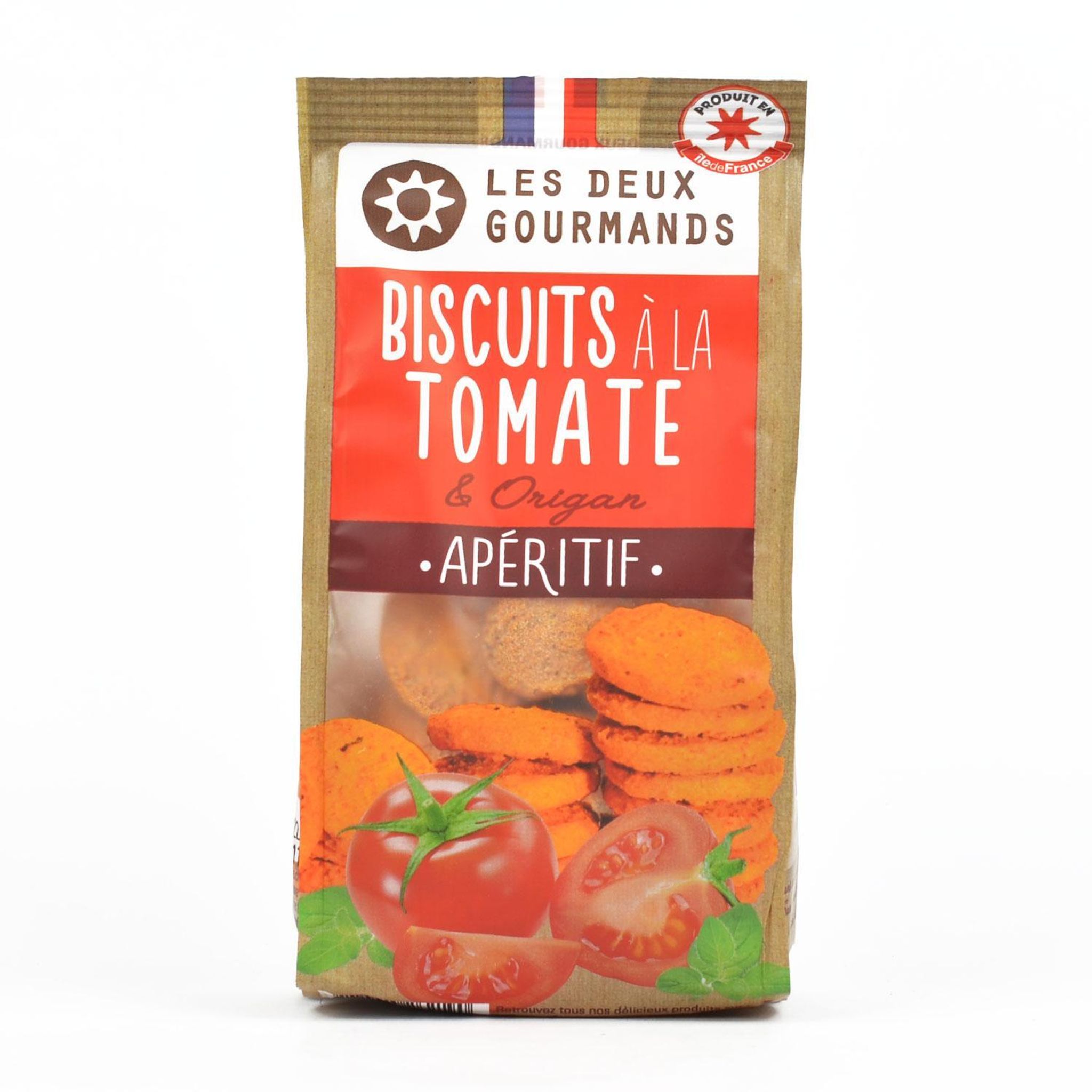 LES DEUX GOURMANDS Biscuits salés à la tomate et à l'origan 100g